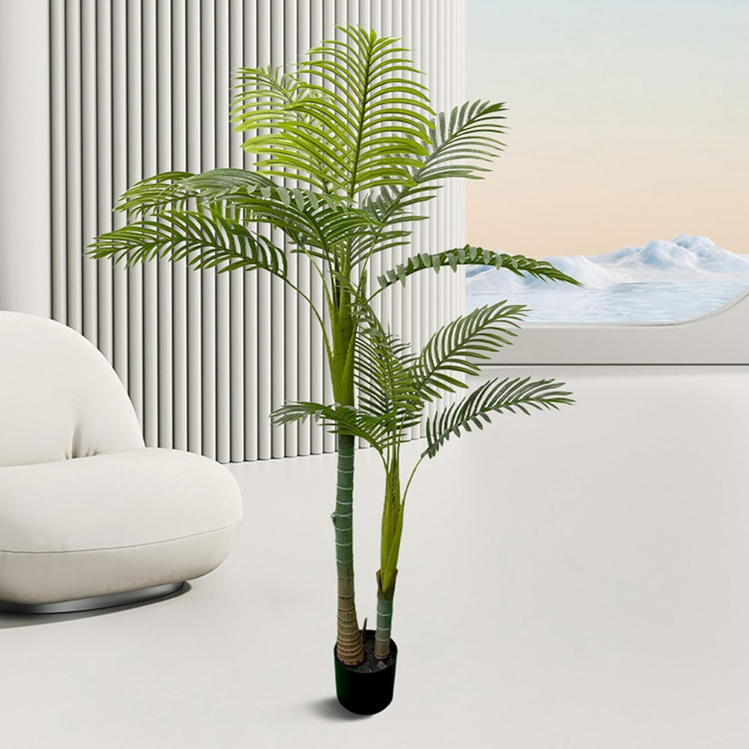 人工観葉草木 フェイクグリーン ヤシ科の木 大型 フェイクツリー 本物そっくり 鉢植え 室内装飾 屋内飾りつけ 庭 部屋の入り口 バス発着場 一緒になる かざり付ける 水やり不必要 虫害の懸念することなし営造祝賀会のかざり付けるに至適 室内 リビング