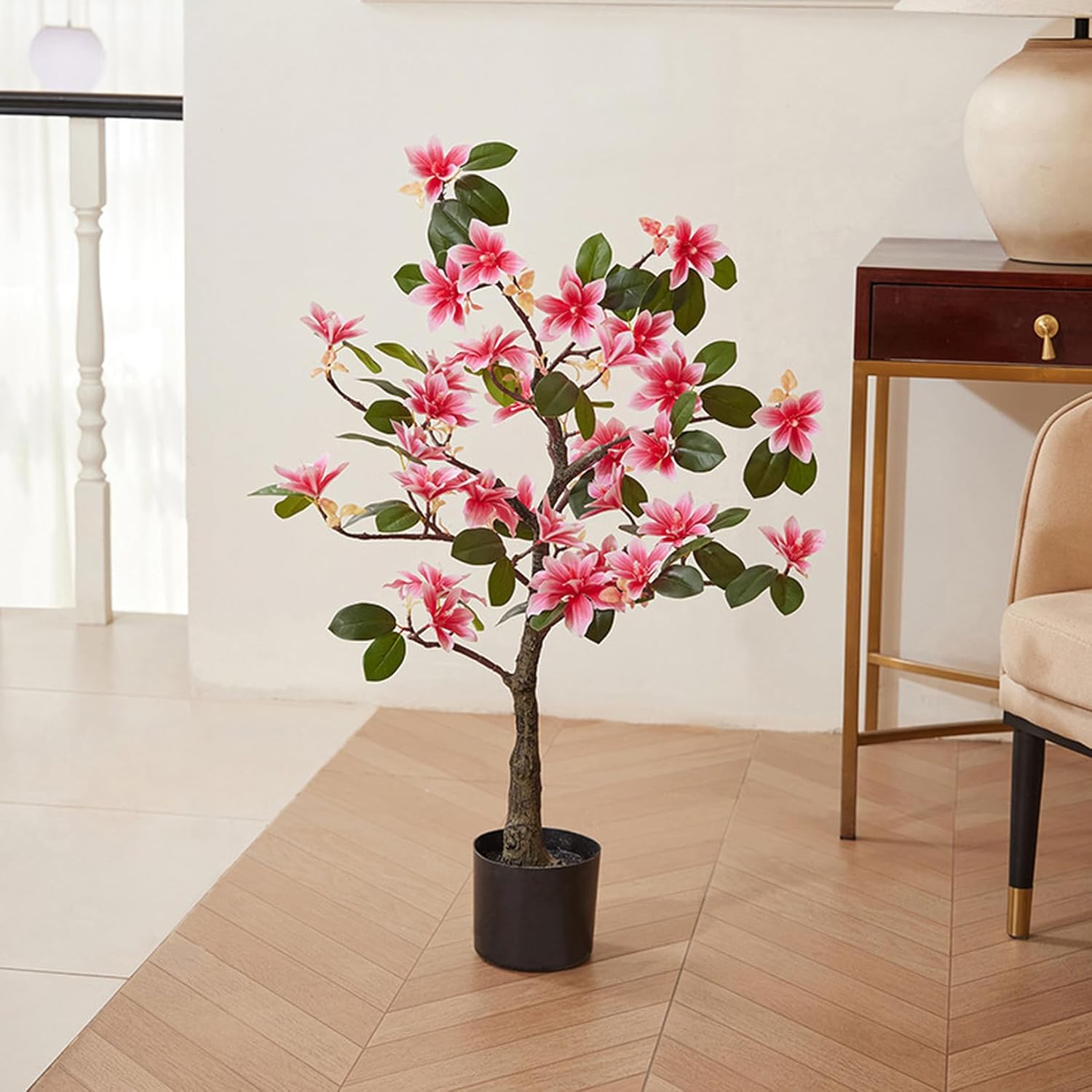 人工 観葉草木 大型 さくら色 フェイクグリーン 造花 まがい物 人工あずま屋 まがい物草木 室内装飾 室内 室外 水やり不必要 枯れない 見目麗しい造花天然木 120珊 好いたらしい 好いたらしい ご住み処や事務室に至適