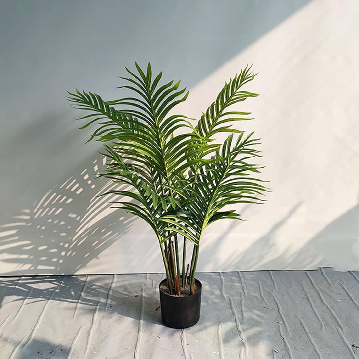 観葉草木 本物そっくり フェイクグリーン 120糎 人工観葉草木 造花 大型 即物的 今めかしい 差し上げ物 室内装飾 飾りつけ用 映画化用 お部屋飾りつけ ヤシ科の木 如何様物草木 水やり不必要 人工観葉樹 屋内