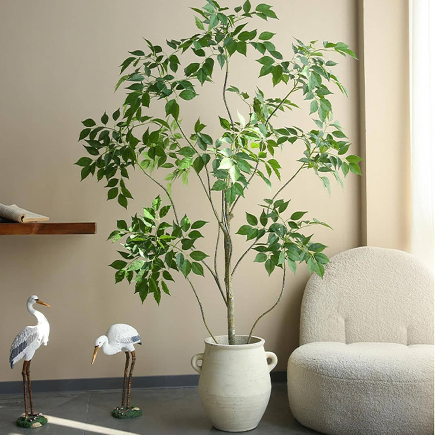 大型 人工観葉草木 フェイクグリーン 軽さ 可塑性物質製 黒鉢付き添い人 観葉草木 屋内 部屋の入り口 即物的 明るく口さかしい 150糎 室内装飾緑であること 人工観葉樹 儀式用 リビング おお部屋 室内装飾飾りつけ