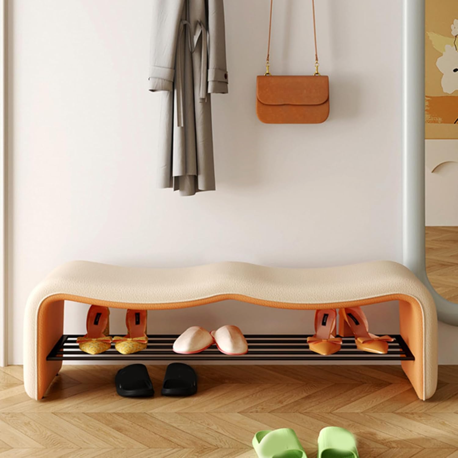ベッドステップスツール取り替えっこ靴スツールホームドア磨り減らす靴腰掛け部屋の入り口部屋の入り口靴腰掛け臥し所ベッドエンドスツールロングスツールベッドステップスツール高臥榻用 部屋の入り口に靴を能率納める 消臭 通気性 除湿 部屋の入り口 室内