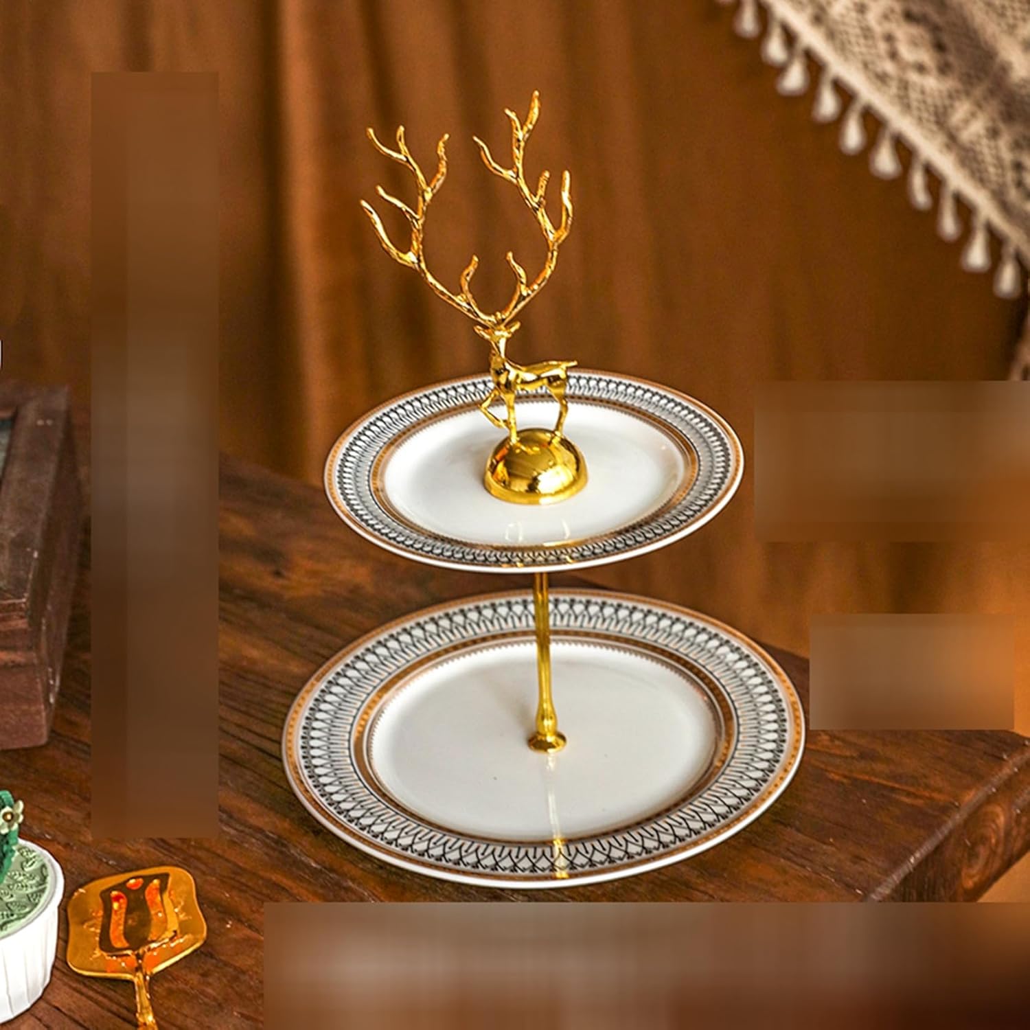 楽天市場】【送料無料】2段サービングセット スタンド 大皿 プレート 2