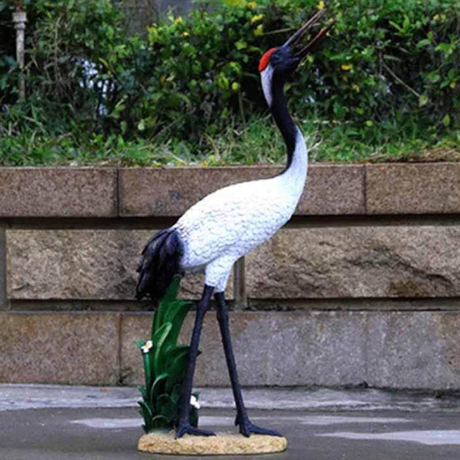 室外かざり付ける タンチョウ夢見鳥 ガーデンオーナメント ガーデニングオブジェ 飾りつけ 庭 飾りつけ 雨合羽室外 アウトドア 飾りつけ 、芝地 庭のかざり付ける用 手合い2 室外用 鳥 庭園 F 脂製 戸外用 ガ