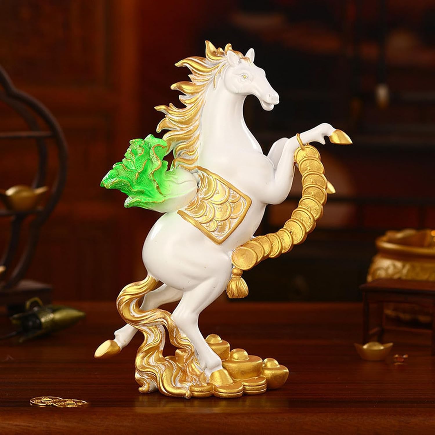 馬の置物 風水グッズ レジン 干支 午 仕事運アップ F 開運グッズ 金運アップ お守り 装飾品 縁起物 デコレーション 置物 玄関 タイプ2 オブジェ リビング 新年 祝い 成功 先生の日のプレゼン|GOTO funny 店