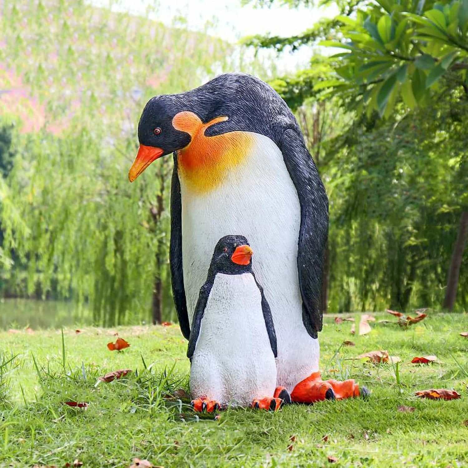 ガーデンオーナメント 毛の荒物 ペンギン F 飾りつけ 鹿 ガーデニング オブジェ 庭園 毛の荒物の飾りつけ 脂 飾りつけ 雨合羽 耐久 室内装飾 庭 アニマルオブジェ 室外 部屋の入り口 上がり段 張出窓 手合い2 差し上げ物 プ