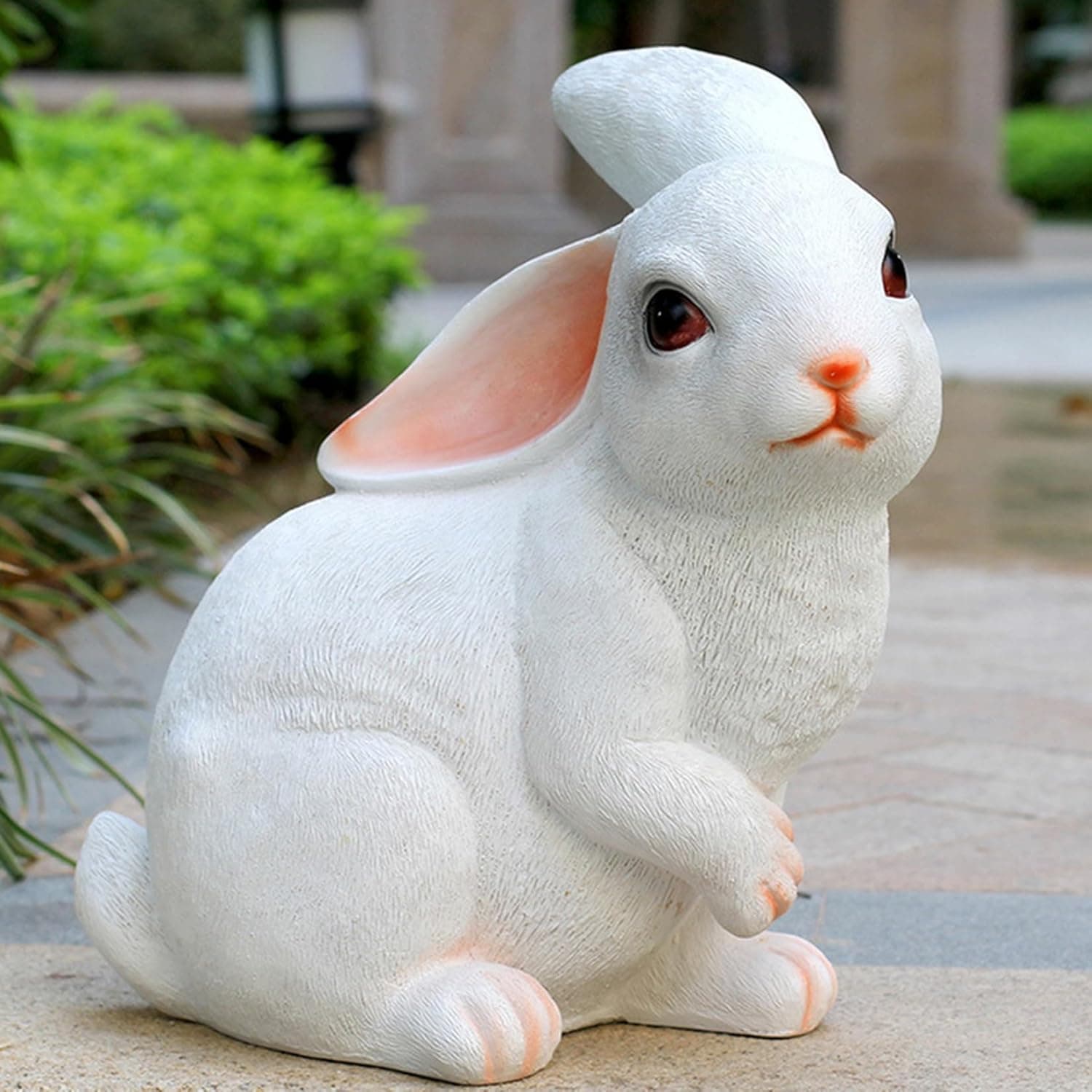 庭園うさぎ像 室外用 愛くるしい毛の荒物の飾りつけ 写実的 大型 芝地、中庭、庭、合切袋用 クリスマスオーナメント刻みつける ガーデニングかざり付ける 室外かざり付ける F 愛くるしい 手合い1 アウトドア 飾りつけ ホ