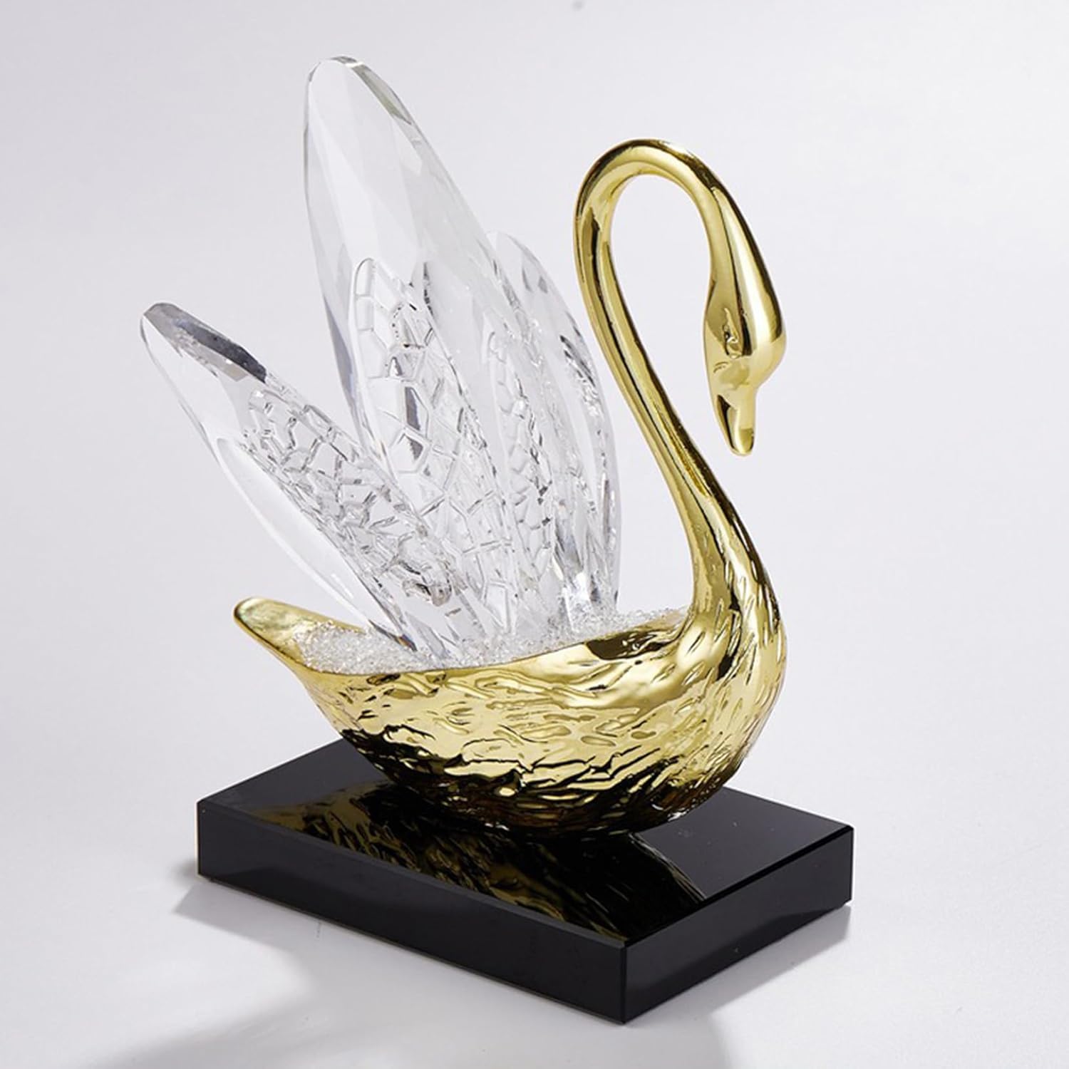スワン 白鳥 モダンな 置き物 銅+クリスタル製 置物 玄関 工芸品 クリエイティブ 飾り アート飾り インテリアグッズ 雑貨 モダン ホームデコレーション 贈り物 タイプ2 アニマルオブジェ ゴール｜GOTO funny 店