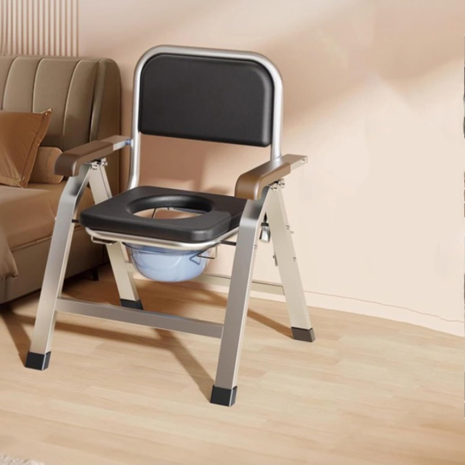 ポータブルトイレ 高さ調整可能 タイプ 簡易便座 ポータブルトイレチェアは 便器ポータブル 折りたたみトイレ 53.5*56*88 トイレ椅子 介護トイレ椅子 浴室イス シャワーチェア 折り畳み 組立|GOTO funny 店