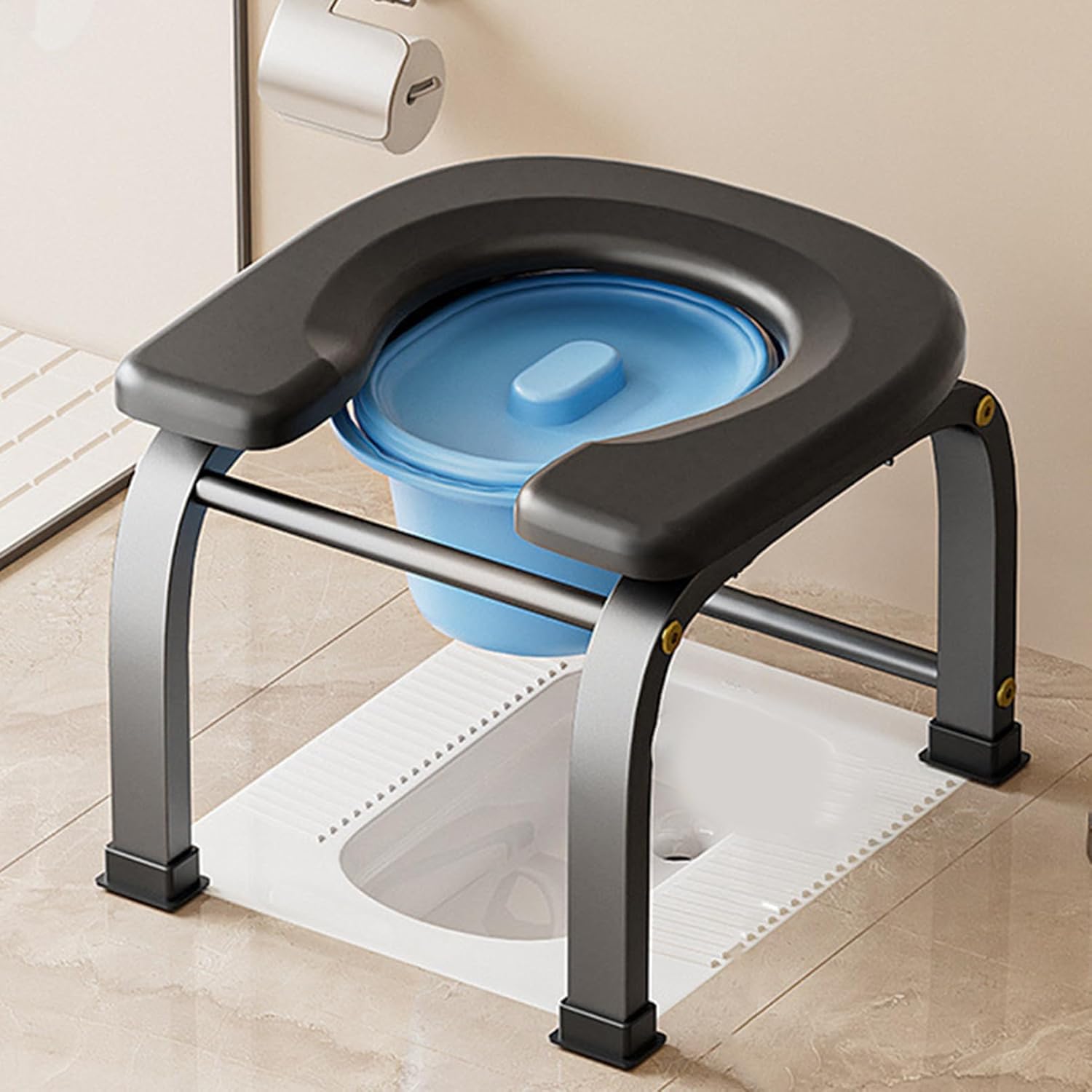 持ちはこぶ室内用便器 飾り気の無い室内用便器 40.5*51*32 防災グッズ 携帯型室内用便器 手合い3 不仕合わせ用携帯型便座 難民キャンプ 山歩き 旅する 組みたてる一こまに至適 臥榻片方幼児用便器腰かけ釣りあいした一こま付き添い人の風呂場用