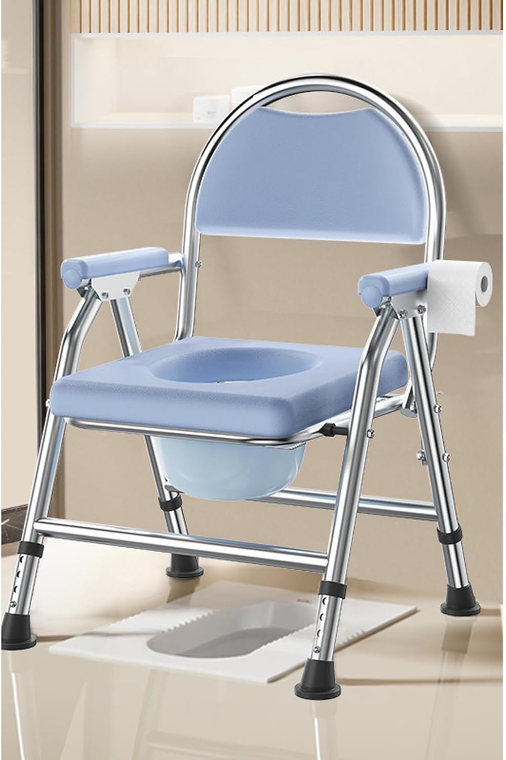 ポータブルトイレ 高さ調整可能 簡易便座 ポータブルトイレチェアは 便器ポータブル 55*60*85 折りたたみトイレ トイレ椅子 介護トイレ椅子背もたれ 災害用トイレ タイプ2 折りたたみ式ポータブ｜GOTO funny 店