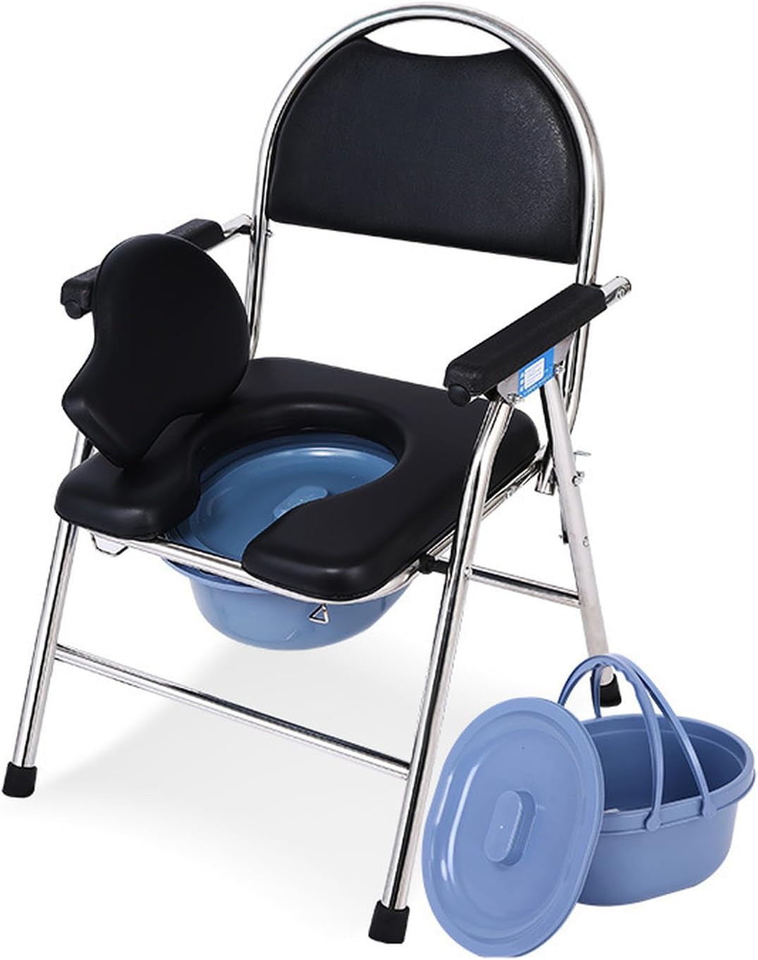 ポータブルトイレ 介護 簡易便座 ポータブルトイレチェアは タイプ4 52*53*90 便器ポータブル 折りたたみトイレ トイレ椅子 介護トイレ椅子 浴室イス簡易トイレ 水洗可能 バケツ フタ付き 介｜GOTO funny 店