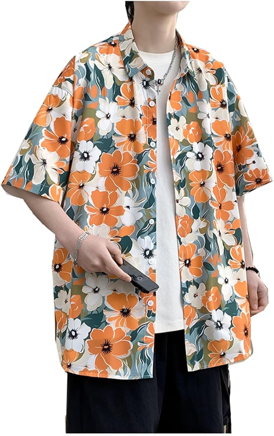 アロハシャツ 花柄シャツ 半袖 メンズ ハワイシャツ ボタンシャツ 開襟シャツ 夏服 おしゃれ 通気 速乾 ビーチ 海水浴｜GOTO funny 店