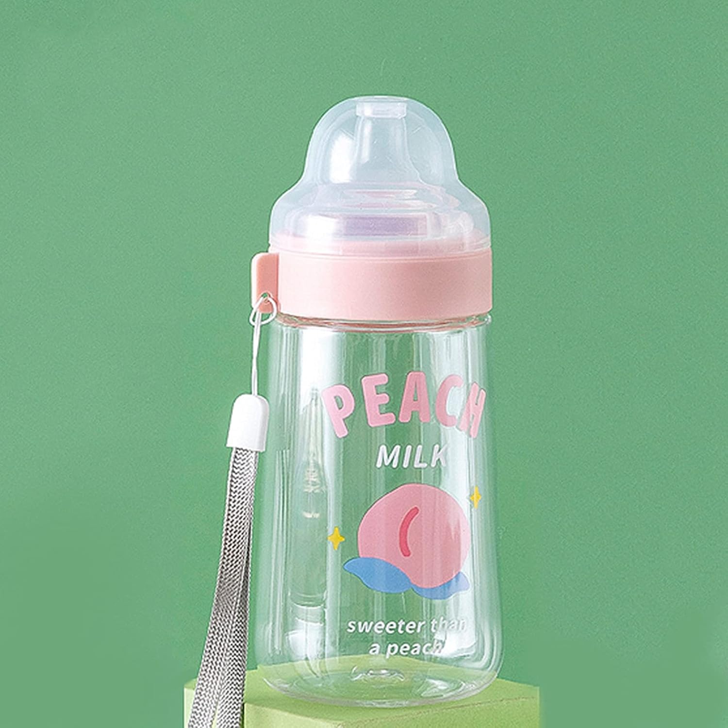 水筒 ウォーターボトル 直飲み おしゃぶり 哺乳瓶 大人用 子供用 キッズ 340ml こども 男の子 女の子 子供大人兼用 ボトル 透明 プラスチック 落としても割れない 軽量 持ち運び便利 耐熱