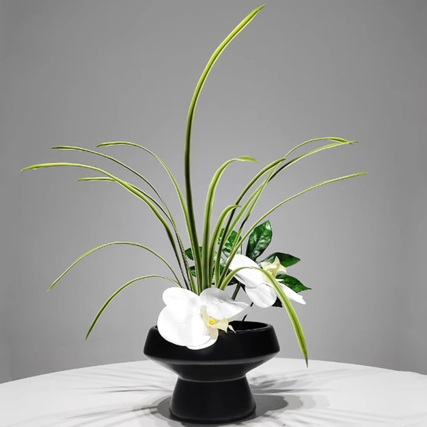 胡蝶蘭の造花 フェイクグリーン 卓上 和モダン テーブルセンターピース 01セット 室内 生気に満ち F リビング 茶の間 自然感あふれる 耐久性 ビジネス空間向け 新築祝い 開店祝い 観葉植物 人工|GOTO funny 店