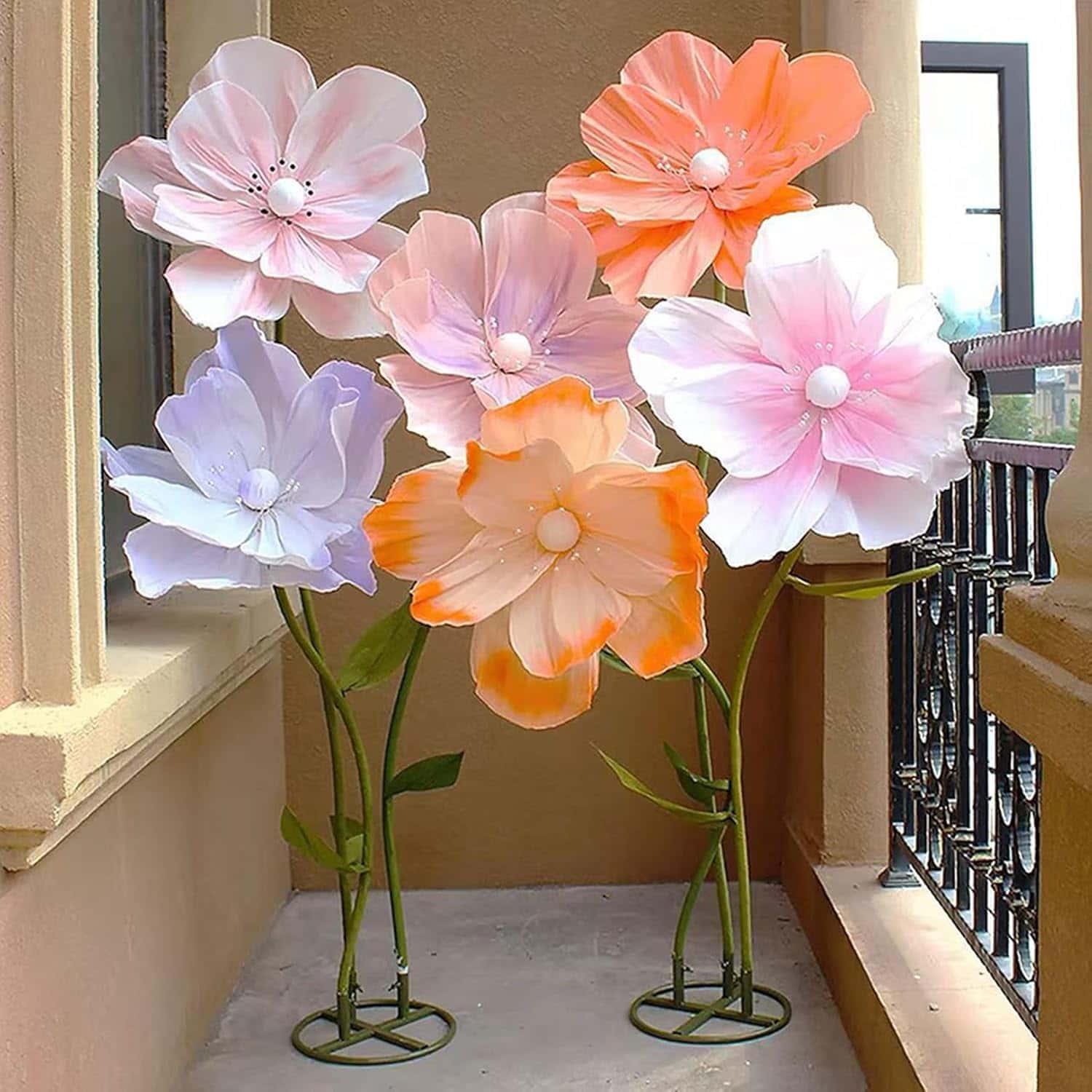 馬鹿でかいな造花 フェイクフラワー 大輪 虞もの言う花 調査報告お花 御芽出度 寝いす横 端っこ置き 枯れない 色合い5 事務室 バス発着場飾りつけ 6.SET 工作祝い事 ジャンボサクラ色 絹地お花 人工観