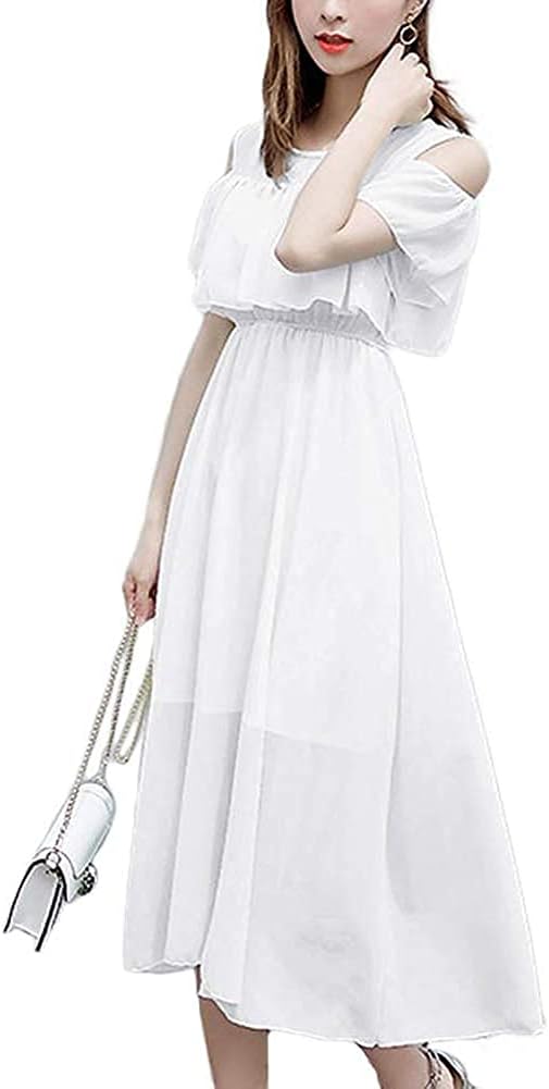 オープンショルダー ワンピース レディース 花柄 ワンピース 半袖 夏 可愛い Aライン ふんわり