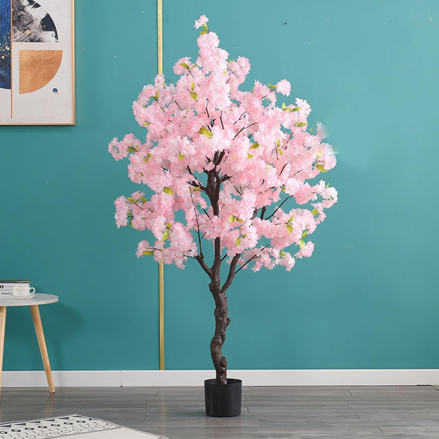 人工観葉植物 大型 おしゃれ ピンク フェイクグリーン インテリア 観葉植物 シンプル 室内 屋内 階段下 バルコニー デコレーション オフィス 店舗 フェイクグリーン お花見 桜の枝 人工桜の花 人｜GOTO funny 店