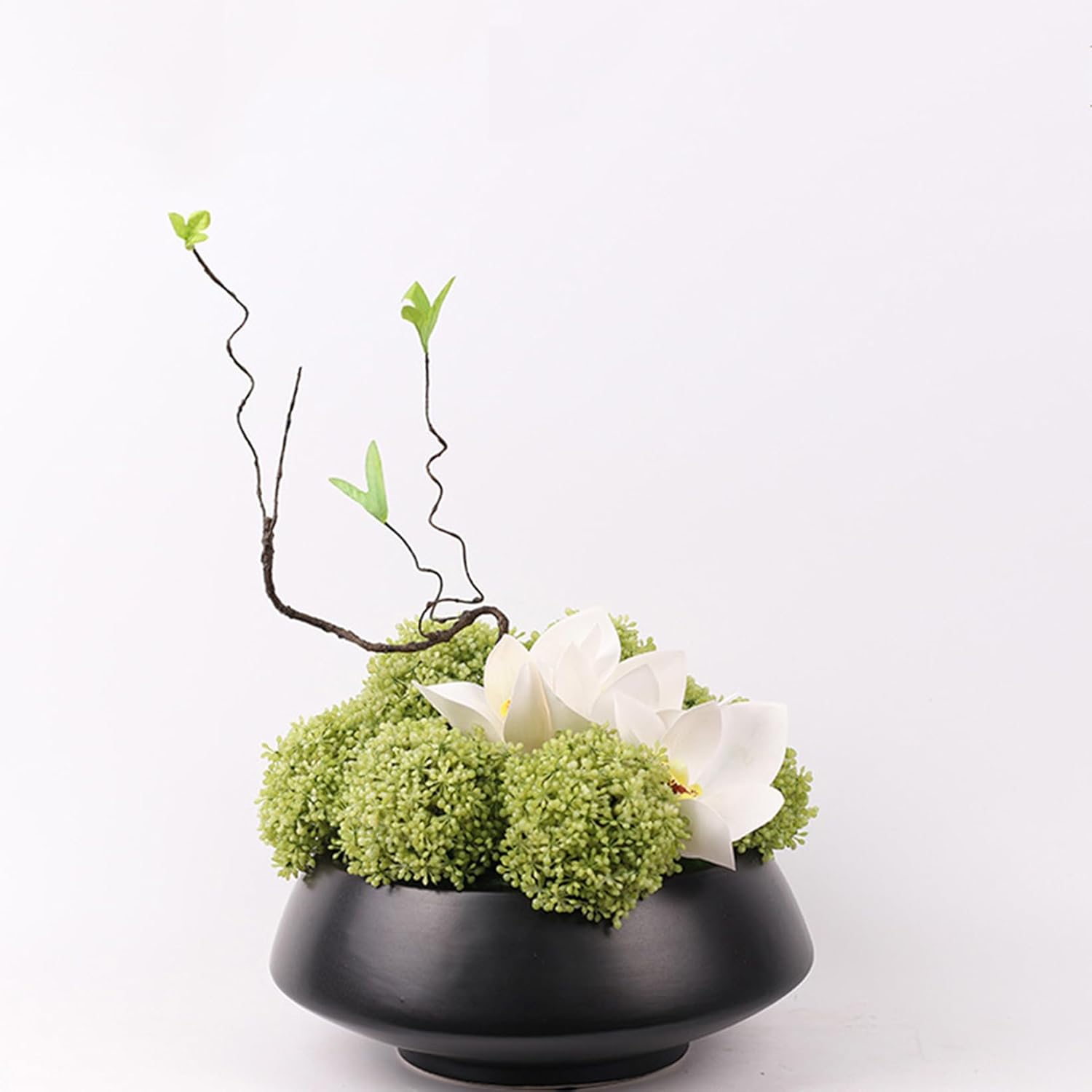 フェイクグリーン 卓上 人工観葉植物 枯れない 窓の植物 カラー4 テーブル 室内 25*25*40 オフィス カフェ 事務所 フラワーアレンジメント インテリアグリーン 生け花 繊細な葉 フェイクフ｜GOTO funny 店
