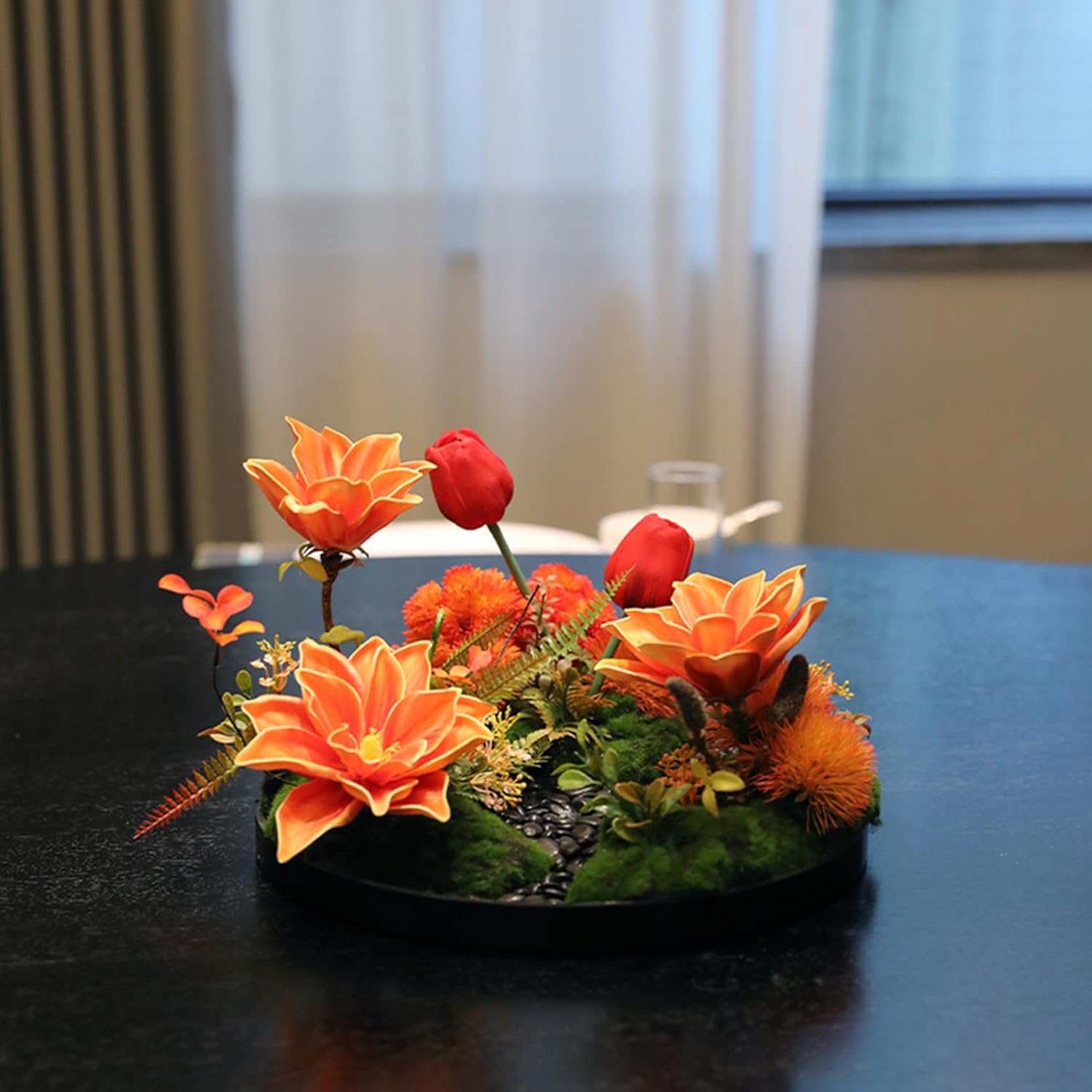 造花 インテリア 卓上 花瓶付き 人工観葉植物 03セット 和モダン フェイクグリーン リビング 玄関 店舗 オフィス 長く使える ほこりに強い 結婚式 開店祝い 花瓶挿し 38CM 本物そっくり フ|GOTO funny 店