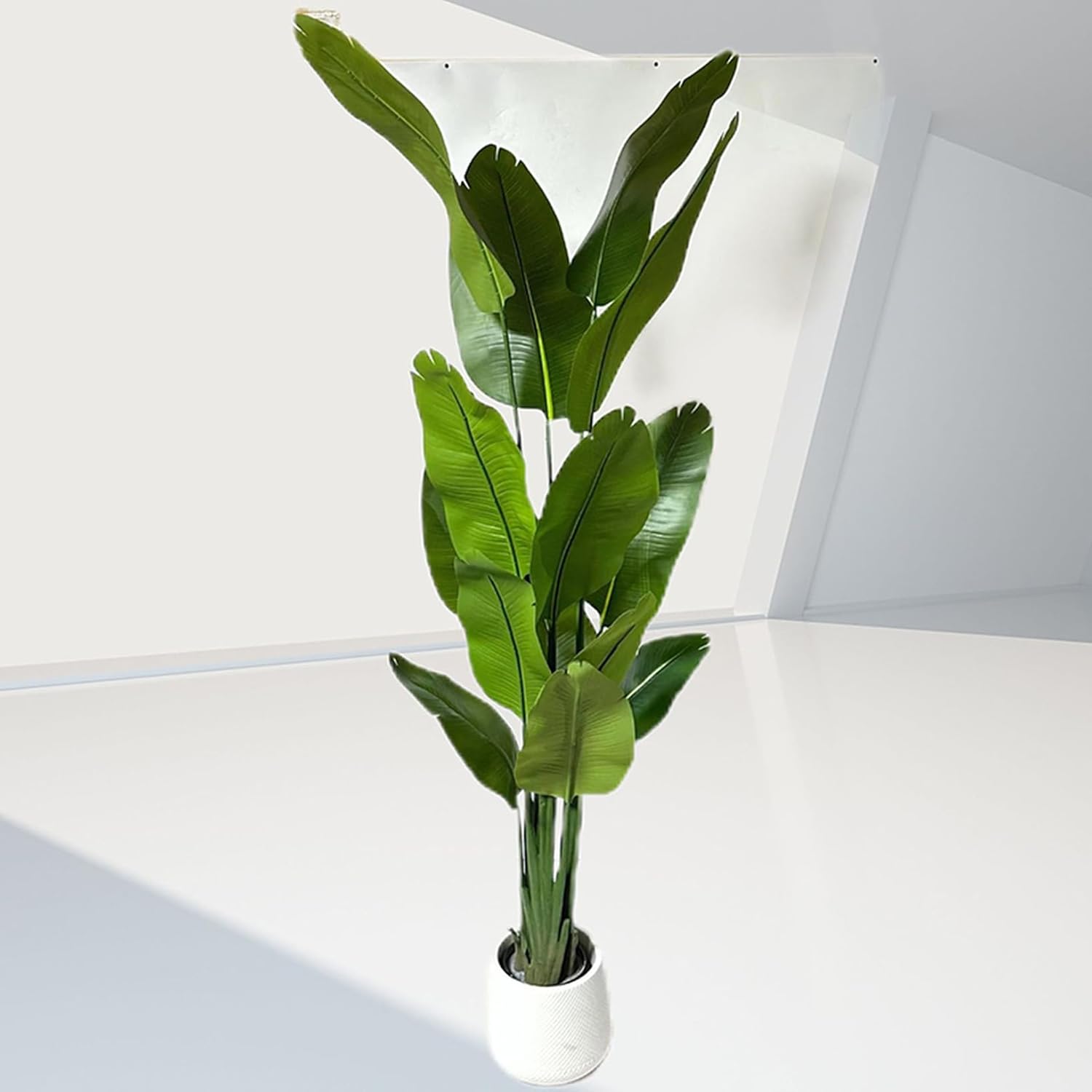 フェイクプランツ 大型 鉢植え 写実的 110コマーシャル 枯れない 北欧風 バナナの木の葉 室内装飾 室内 バス発着場 白*循環鉢付き添い人 喫茶店 事務室 リビング 営利主義あき場所 取りつくろう飾り気の無い 水やり不必要 千古不磨的なかざり付ける フ