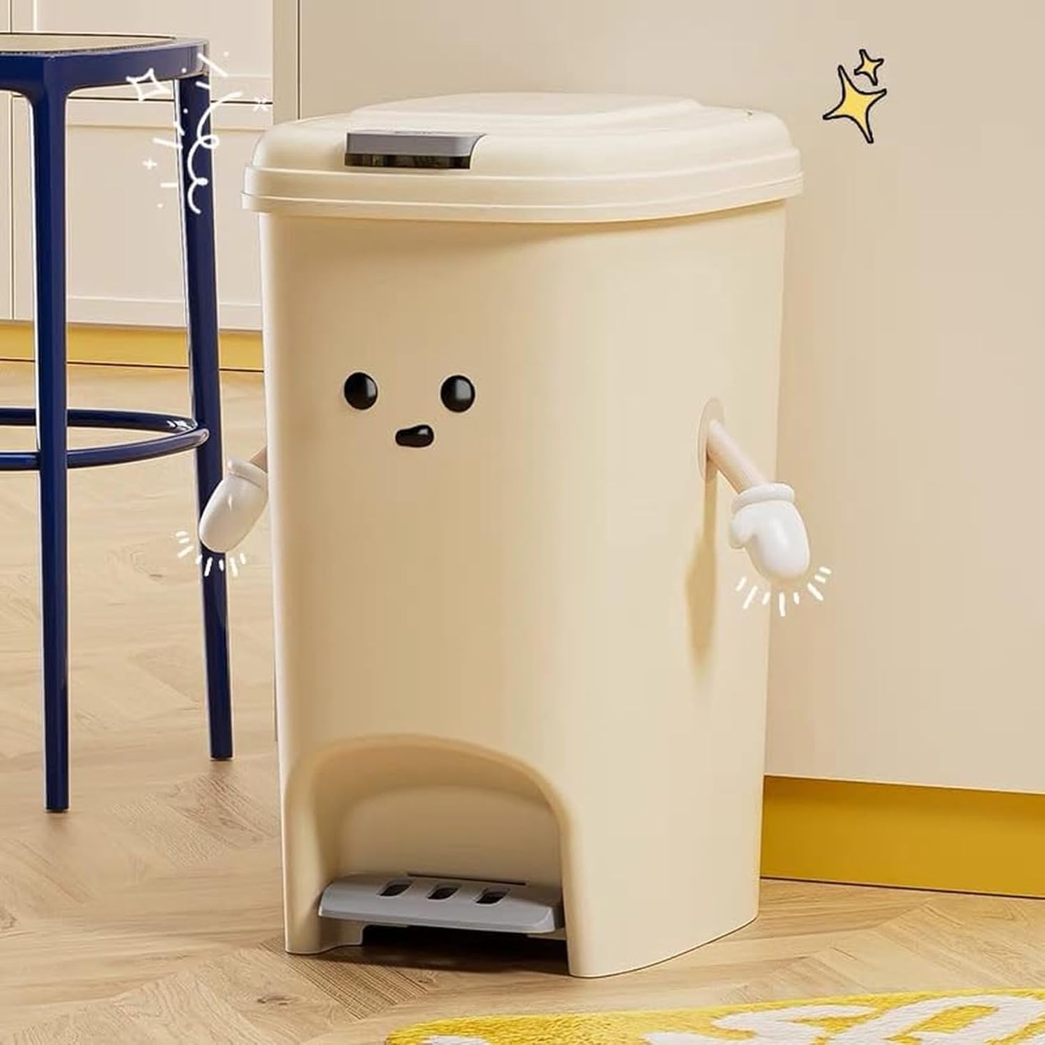 フタ付きゴミ箱 ペダル式ごみ箱 ダストボックス ワンタッチ開閉 でサッと開く クリエイティブなゴミ箱 かわいいごみ箱 スタイリッシュ 多機能 軽量 ダストビン 反菌は無臭で密閉 キッチン リビングルー