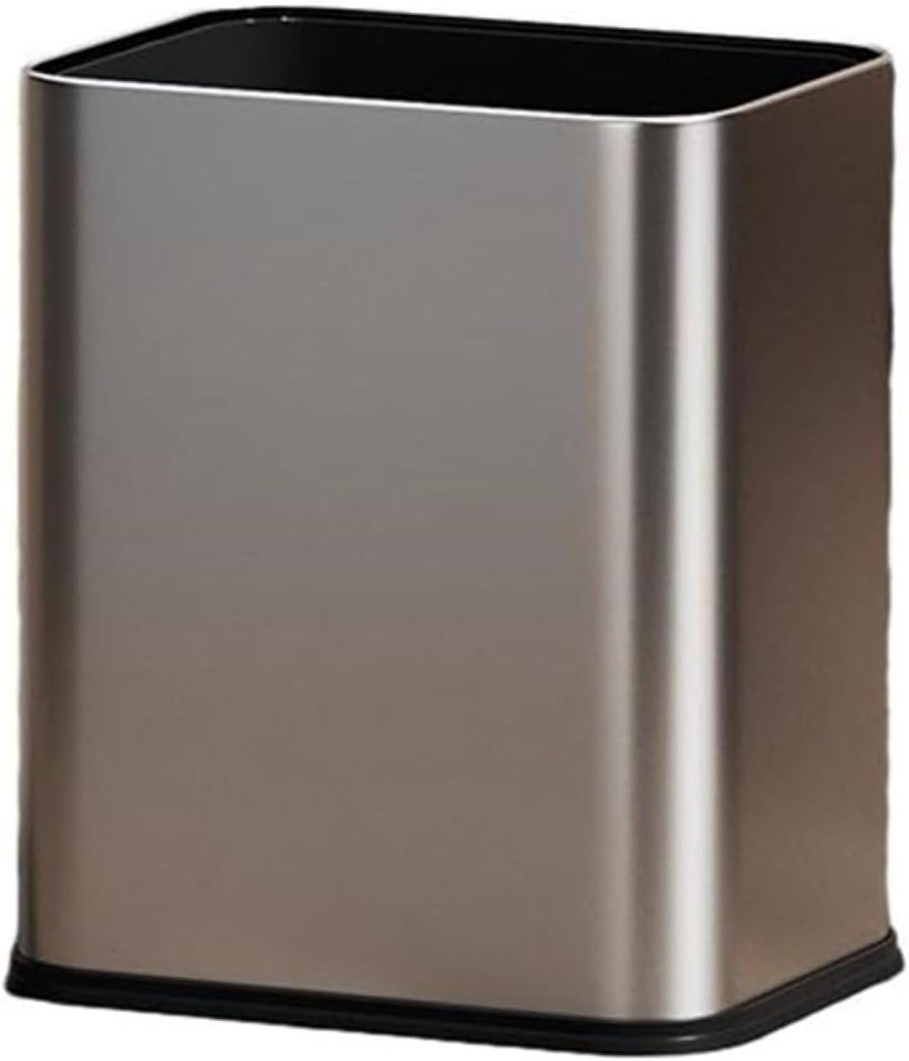ゴミ箱 フタなし 15L ダストボックス 角型 ごみ箱 ゴミ袋が見えない スリム おしゃれ シンプル 抗菌 キッチン 部屋 リビングルーム シルバー 浴室 スチール オフィス用 トイレ