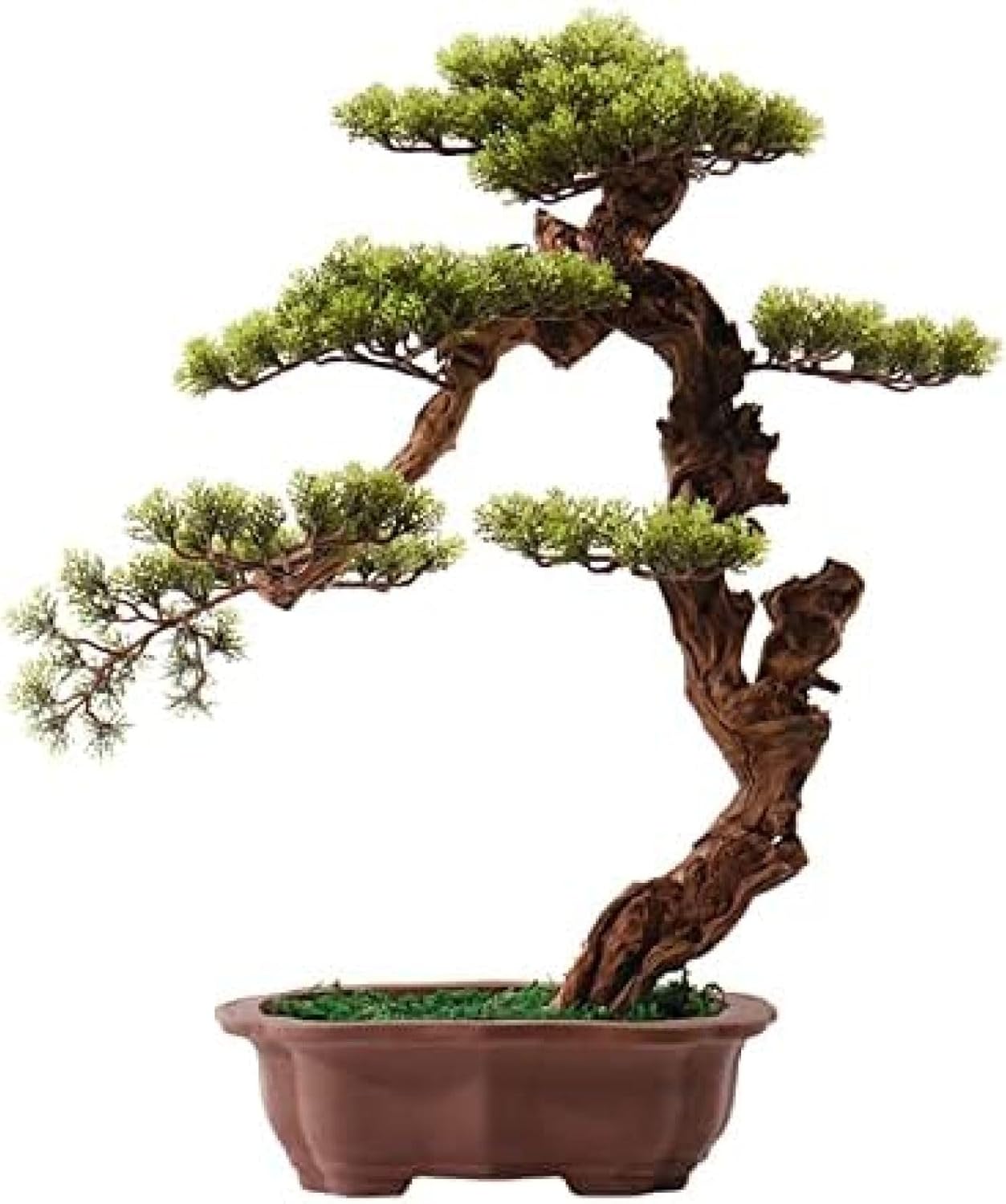 小さな盆栽 テラコッタフラワーポット人工植物の装飾と人工盆栽松の木、装飾、デスクトップディスプレイ、高さ25.9インチの人工観葉植物の鉢植え 人工鉢植え
