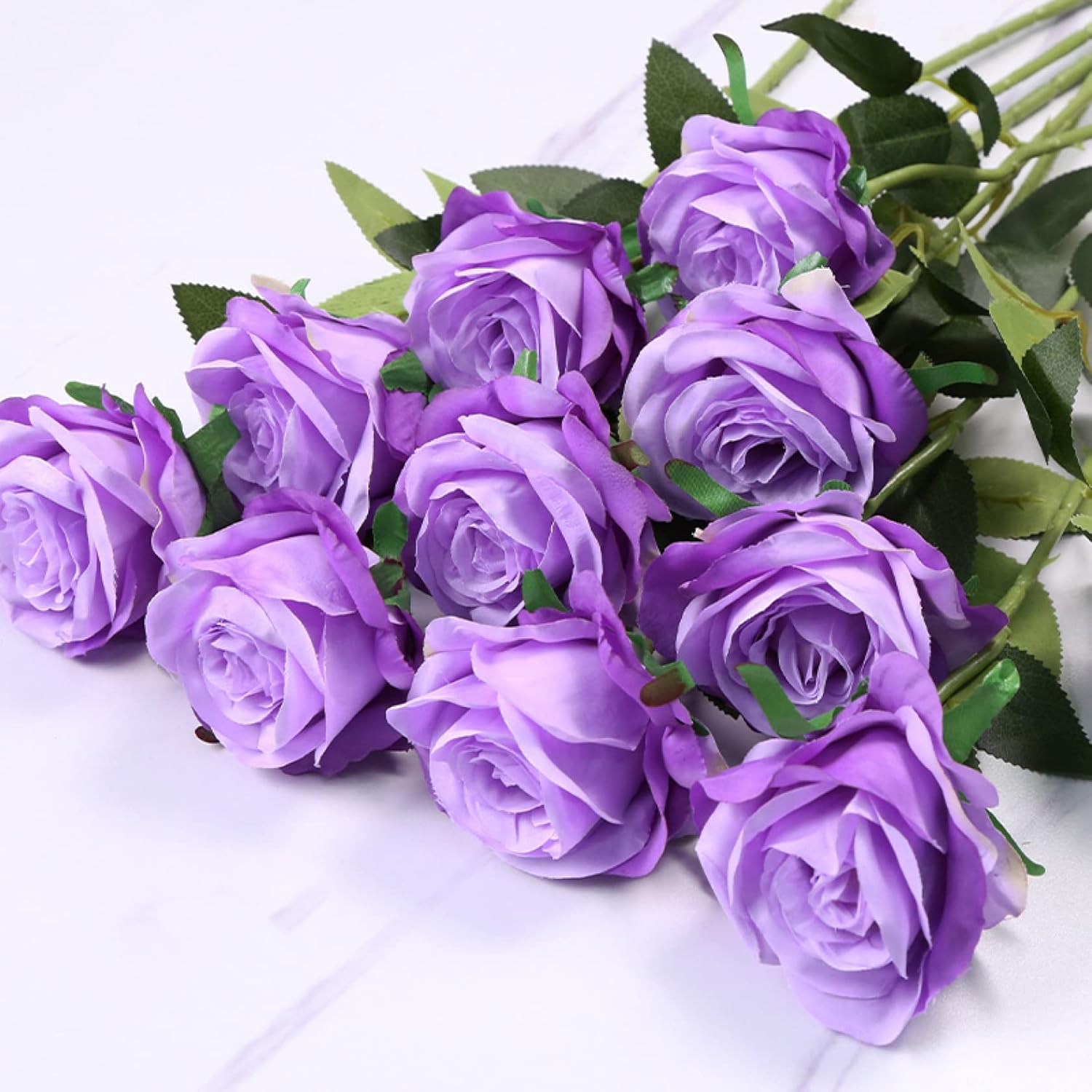 造花 枯れない花 アートフラワー 紫色 10本 バラ 薔薇 ばら 花 インテリア フェイク プレゼント ギフト 卒業式 誕生日 ウェディング 飾り 撮影道具 転居 バレンタインデー 撮影 美術館 ホー