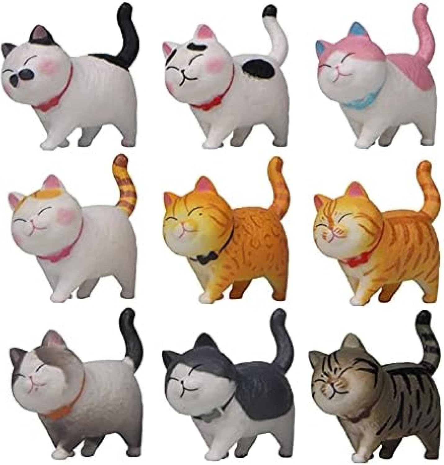 猫 グッズ 置物 動物 フィギュア頭可動 セット パーティーグッズ 誕生日プレゼント 友達 猫グッズ 雑貨 人気 猫の置物 インテリア 動物 プレゼント 小物 退職祝い ミニ 小さい 9pcs ネコ｜GOTO funny 店
