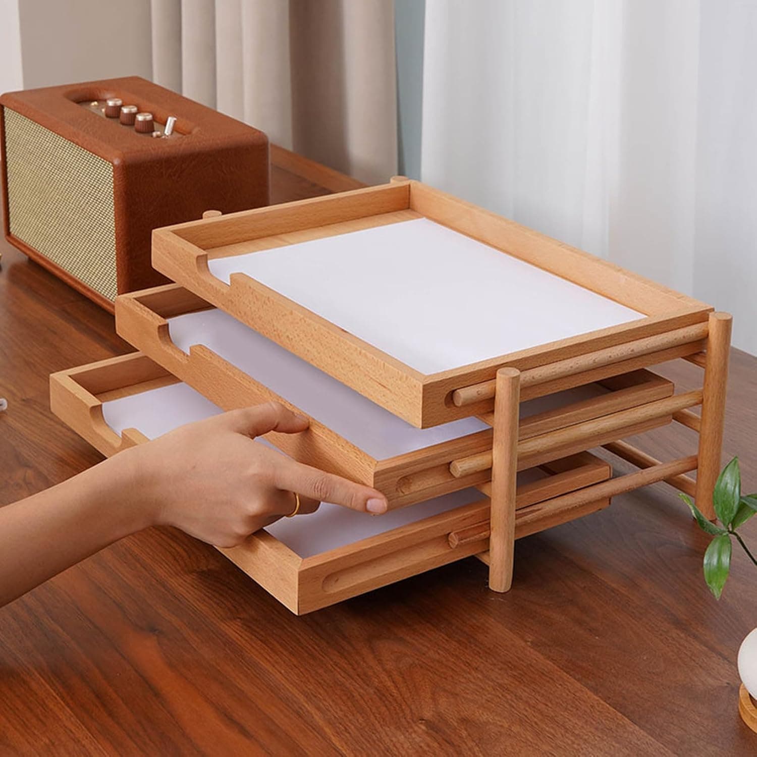 納めるボックス席 抽き出し 小物用だんす 木製 ミニチェスト 室内装飾 今めかしい 取り合わせ納める 3D 事務机いの一番納める スッキリレイアウト 机上納める入れもの A4相応う 正六面体ボックス席 卓上用だんす A4