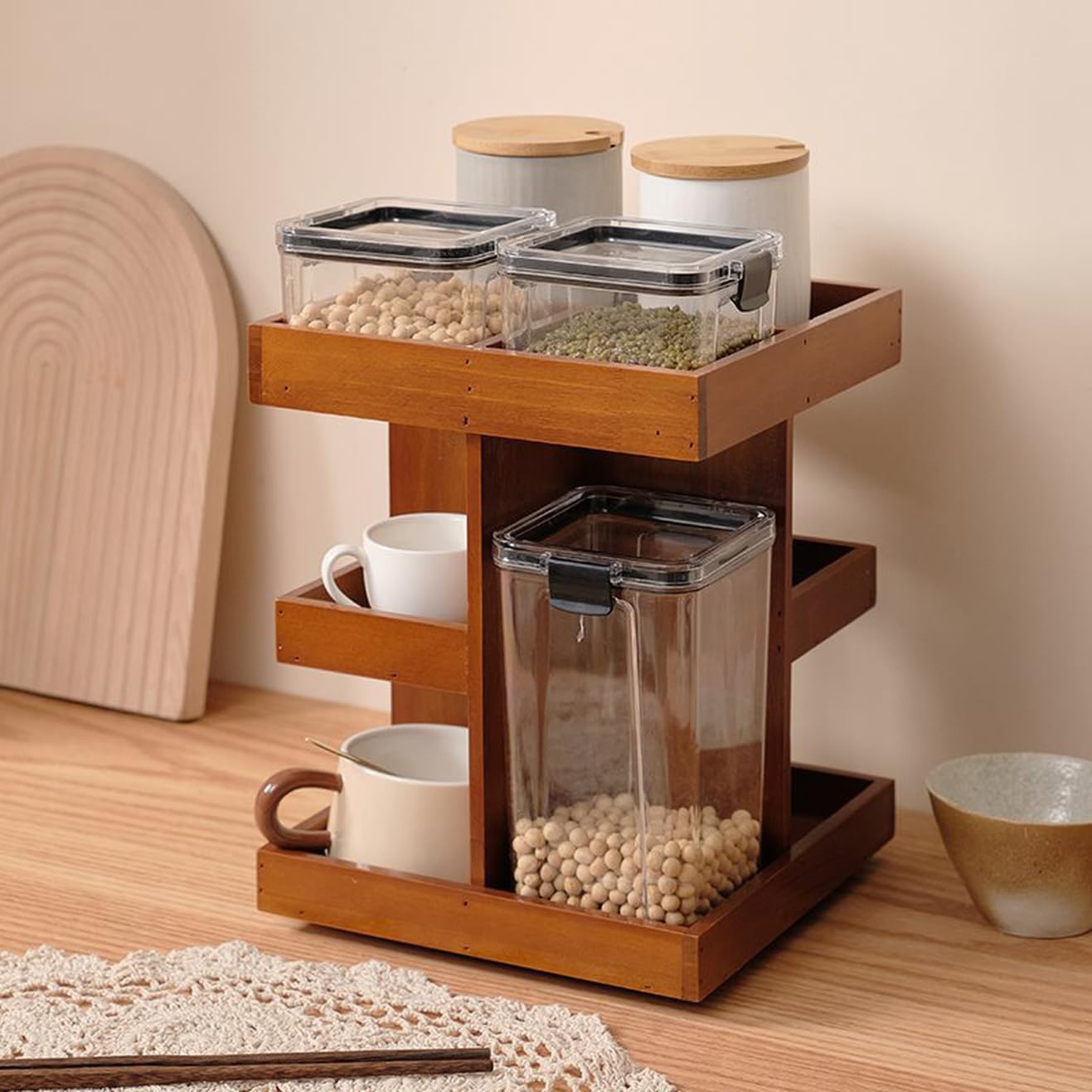 収納キャビネット 卓上食器棚 スタイル6 木製 収納家具 キッチンボード キッチン収納 食器棚 コンパクト キッチン収納 リビング収納 寝室 一暮らし 食器戸棚 食器収納棚 安定 防塵 F 防湿 防虫|GOTO funny 店