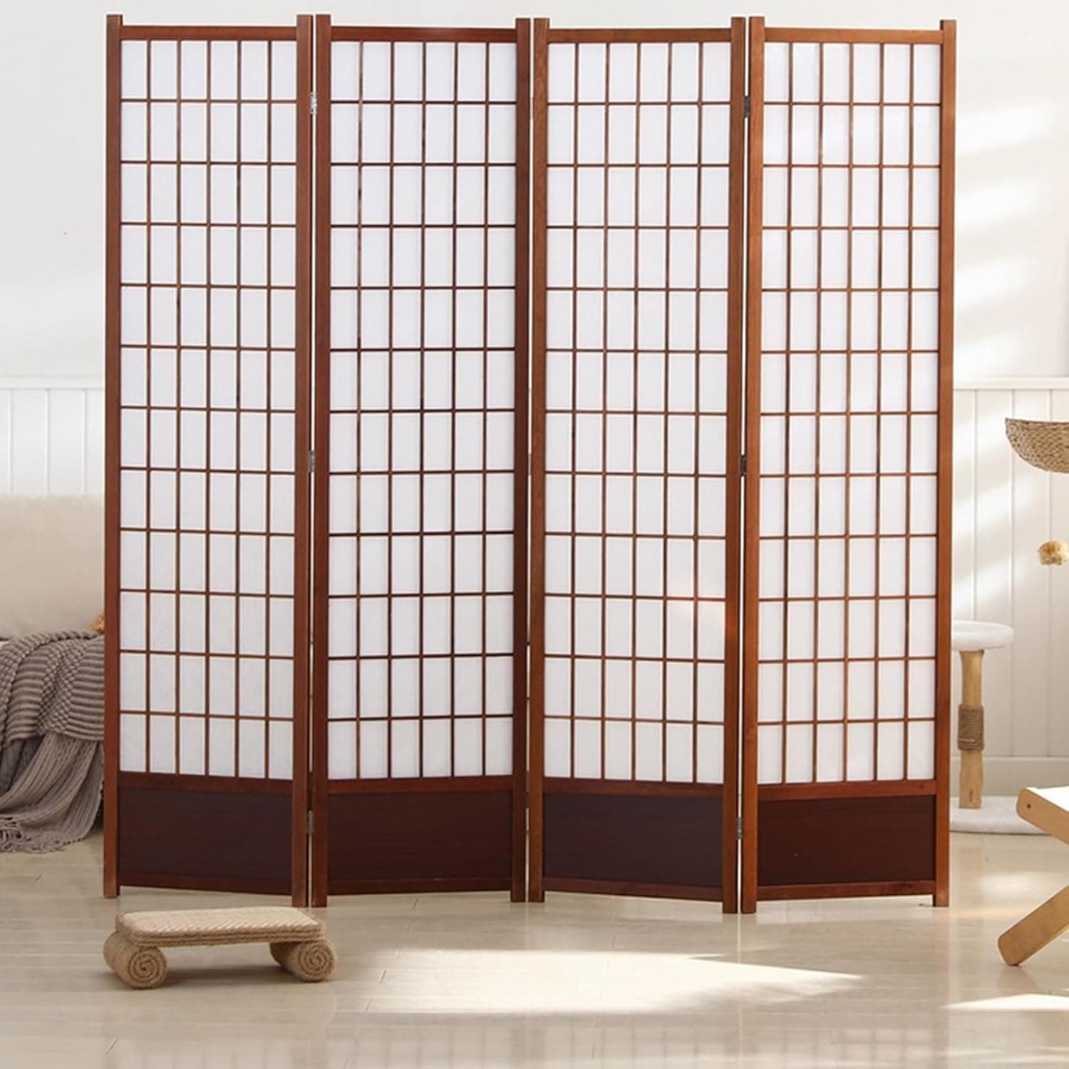 パーテーション 間仕切り 180*44*4 高さ180cm 4連 自立 可動式 折りたたみ 組み立て 布 衝立 4面 目隠し スクリーン ついたて パーティション 隙間収納 プライバシー保護 組立不要｜GOTO funny 店