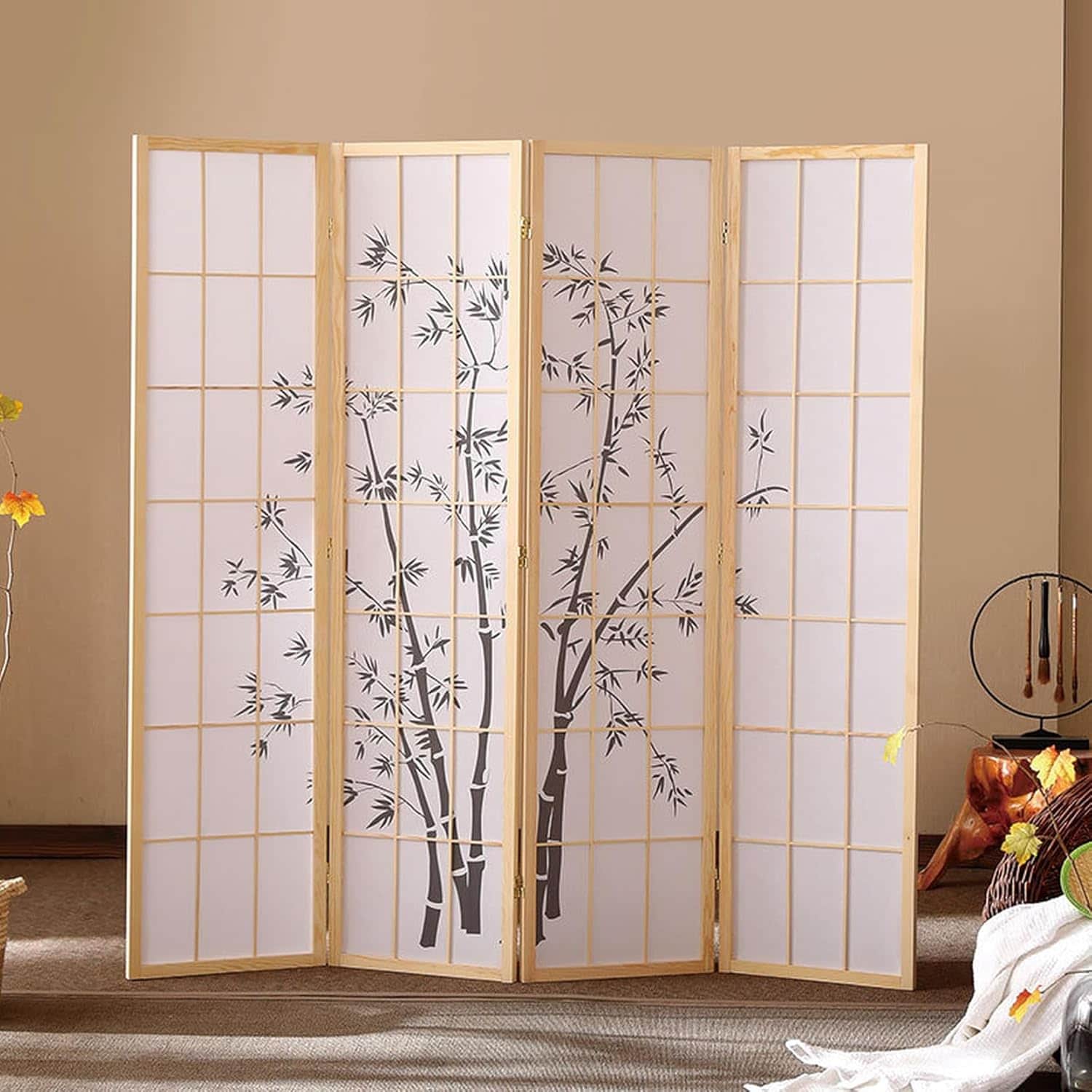 アジアン パーティション 178*44*4 おしゃれ 間仕切り 壁 パーテーション 4連 高さ178cm ウッド タイプ2 木製 ハイタイプ パーテイション 衝立 ついたて つい立て 部屋 目隠し 和｜GOTO funny 店