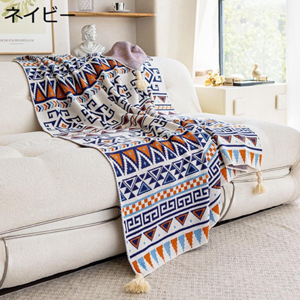 【楽天市場】購入15%-30%OFF ブランケット 毛布 ボヘミアン 北欧 おしゃれ ニット 可愛い 掛け毛布 ひざ掛け 肩掛け エアコン対策 ...