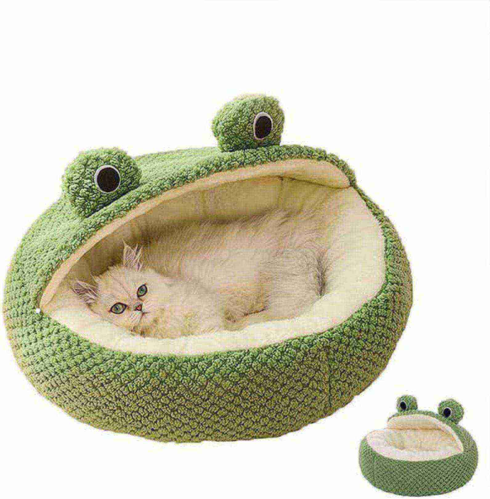 犬 ベッド 猫 ベッド ペットベッド 柔らかい 洗える ペットクッション ペットハウス 猫 ハウス 犬小屋 冬用 寝袋 カエル ド