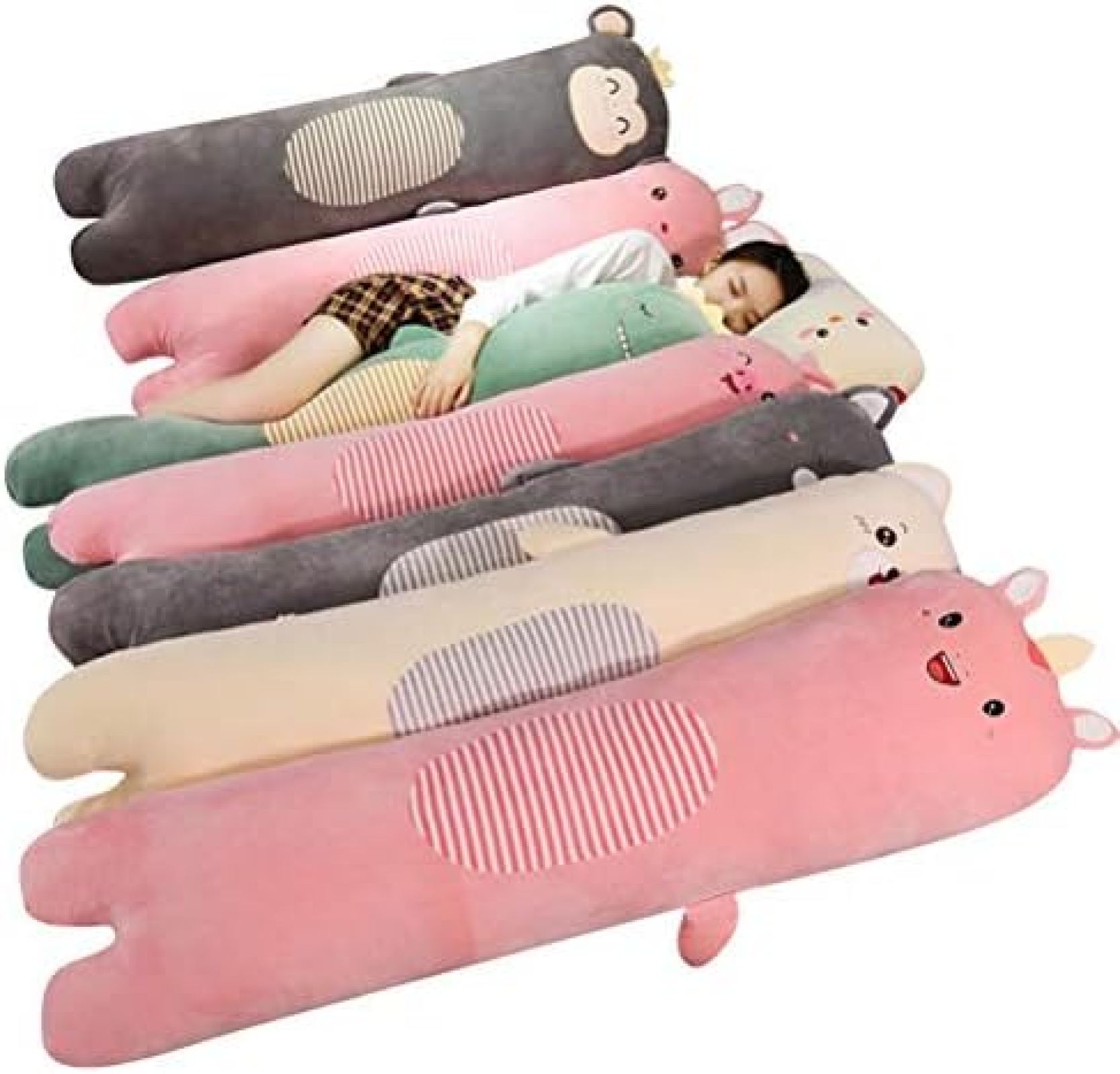 特大縫い包み ロングクッション 動物 可愛い 添い寝枕 円筒 カバー洗わえる ソファー/ベッド用 インテリア 背当て抱き枕 快眠グ|GOTO funny 店