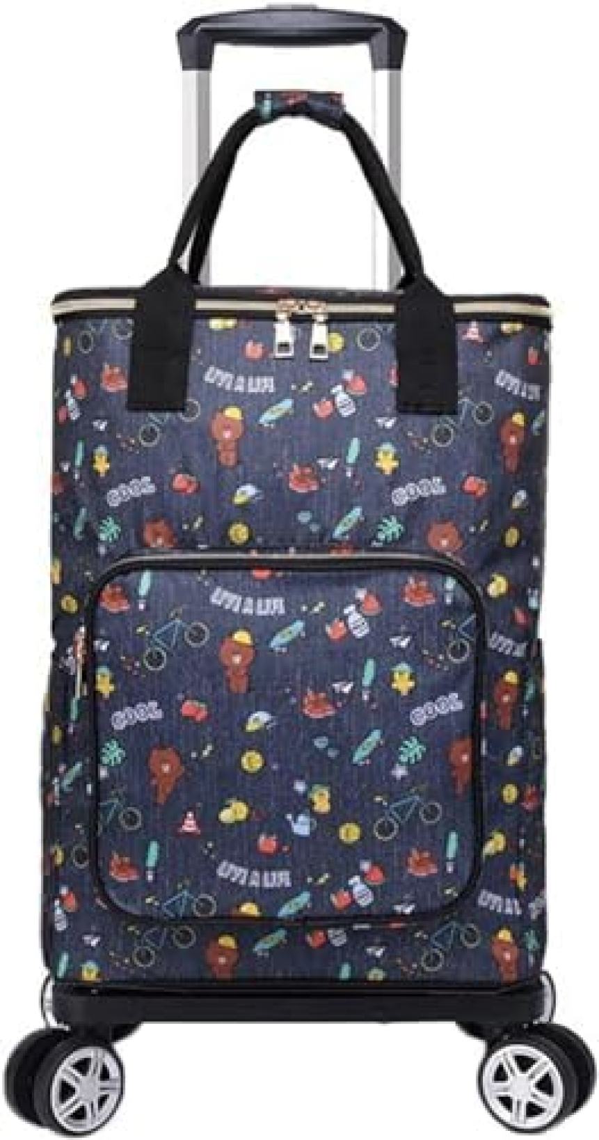 トロリーバッグ 買い物カート ショッピングキャリー 花柄 シンプル 美しい 折り畳み 保冷保温 おしゃれ キャリーバッグ コンパク