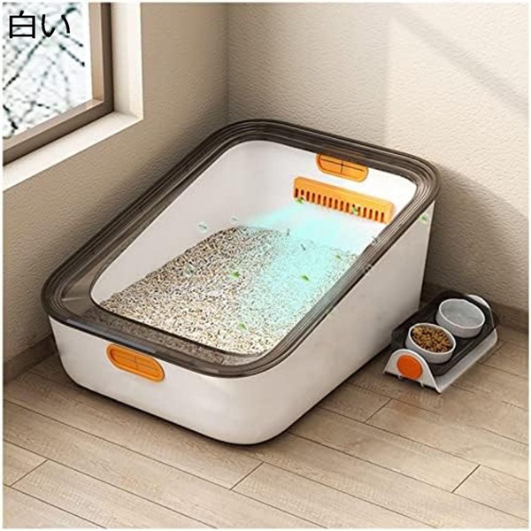 購入25%OFF 猫トイレ 特大 オープン 大型 ネコトイレ おしゃれ 犬 猫用トイレ本体 物理脱臭 抗菌 ニオイ改善 掃除しやすい 砂飛び散り防止 尿漏れ防止 足に砂残らない ボウル付き 猫砂盆 半密閉式 61*44*25cm 子猫~10kgの成猫用品 標準的ペット用トイレ|GOTO funny 店