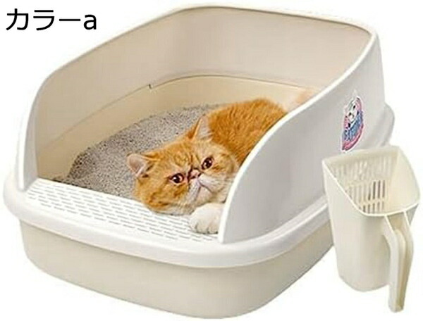 購入15％-30%OFF 猫用トイレ本体 大型 オープンタイプ 猫トイレ ワイド 可愛い ハーフカバー スコップ付き コンパクト 掃除簡単 清潔 軽量 丸洗い可能 お手入れ簡単 飛び散り防止｜GOTO funny 店