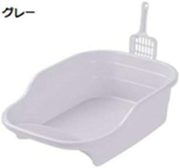 購入15％-30%OFF 猫用トイレ 大型 ハーフカバー?ハイサイド 砂の飛び散り防止 オープンタイプ 大きめ?スコップ付き 猫用トイレ本体 掃除簡単 丸洗い可能 耐久性 丈夫 出入り自由 ワイドサイズ キャットトイレ シンプル 48*35*15cm グレー｜GOTO funny 店
