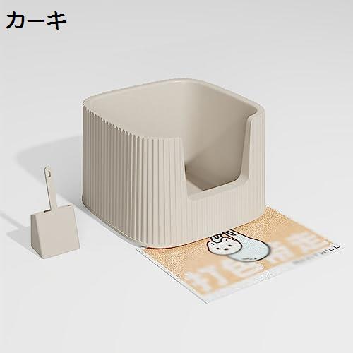 購入15%-30%OFF 猫トイレ 大型猫 ワイドサイズ オープンタイプ 猫用トイレ本体 深め 大きい マット付き 砂飛び散り防止 猫用トイレボックス 広々サイズ 耐久性 掃除簡単 砂落としマット付き スコップ付き キャットトイレセット 55*36cm|GOTO funny 店