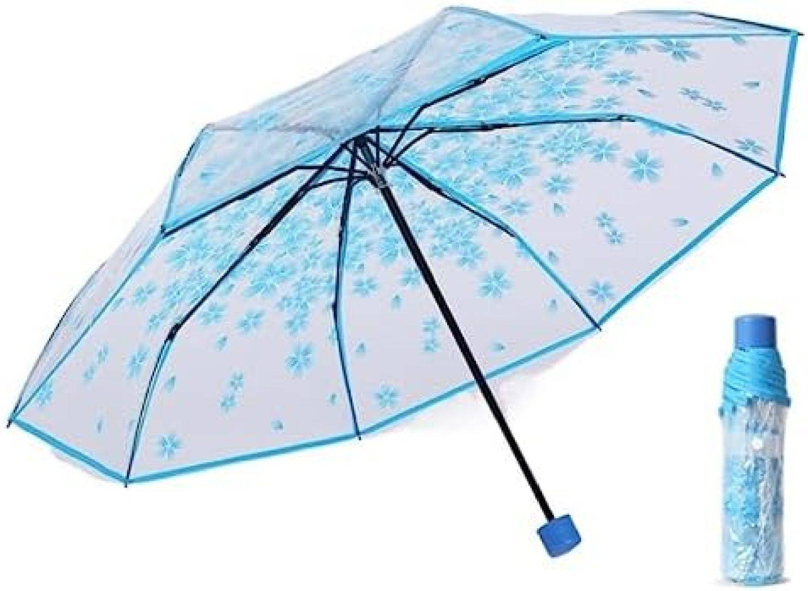 強風豪雨対応レディース 傘 傘 透明傘 防風?防雨 3つ折り PVC 女の子傘 ポータブル かわいい 梅雨対策 通学 収納ポーチ付 5,982円