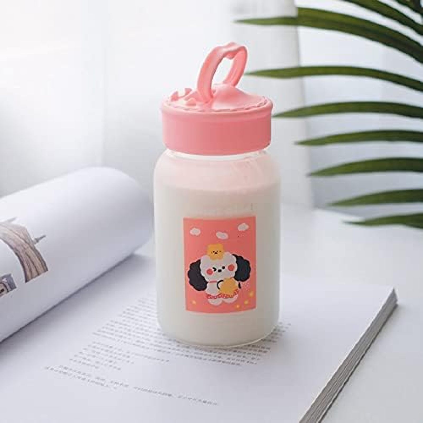 硝子吸い筒 艶消し 愛くるしげ 御姉さん 直飲み 茶漉し付き添い人 磨りガラス お水瓶 水呑み 持ちはこぶポット 軽さ 耐冷耐熱 持ち運