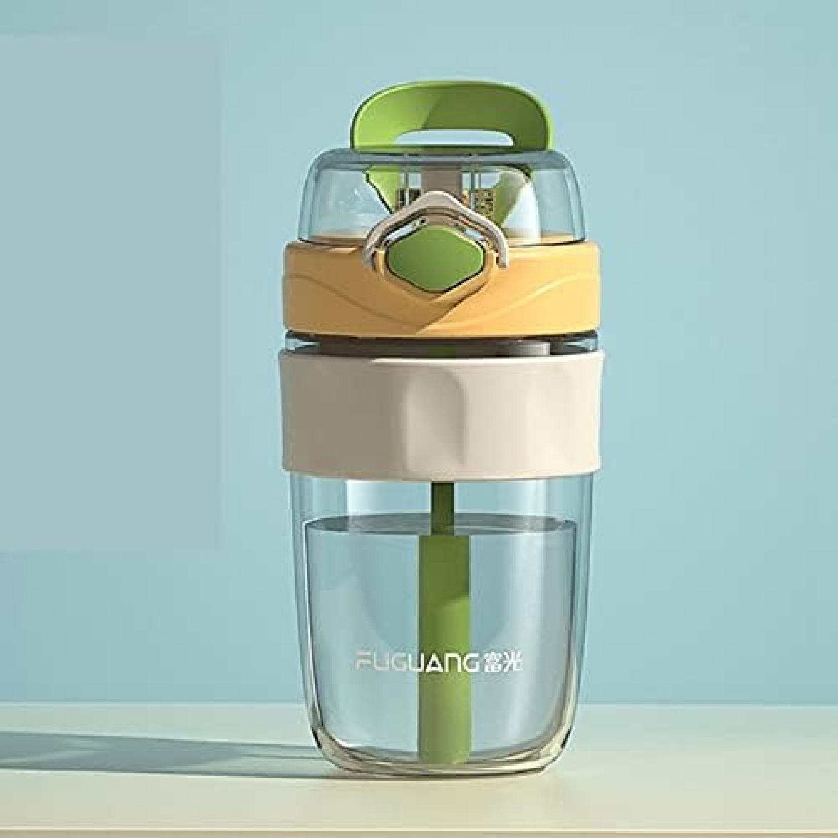 硝子吸い筒 硝子瓶 麦わら付き添い人 ワンタッチ明けっ広げ お水瓶 440ml 愛くるしげ 御姉さん キッズ 赤ちゃん 会社組織用