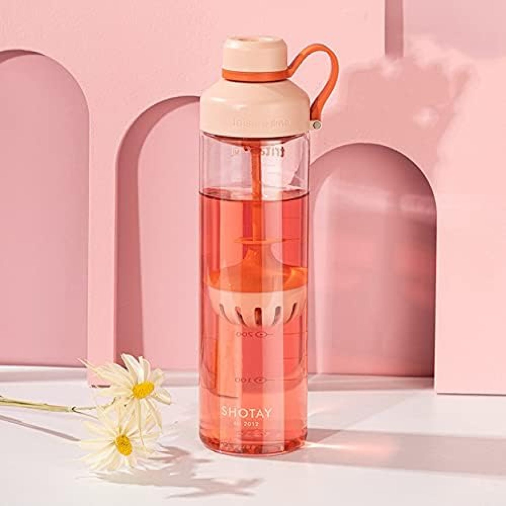 吸い筒 570ml 680ml せつ然たる瓶 Tritan原料品 耐熱 茶漉し付き添い人 手提げ付き添い人 お水瓶 目盛り 持ちはこぶ助けになる