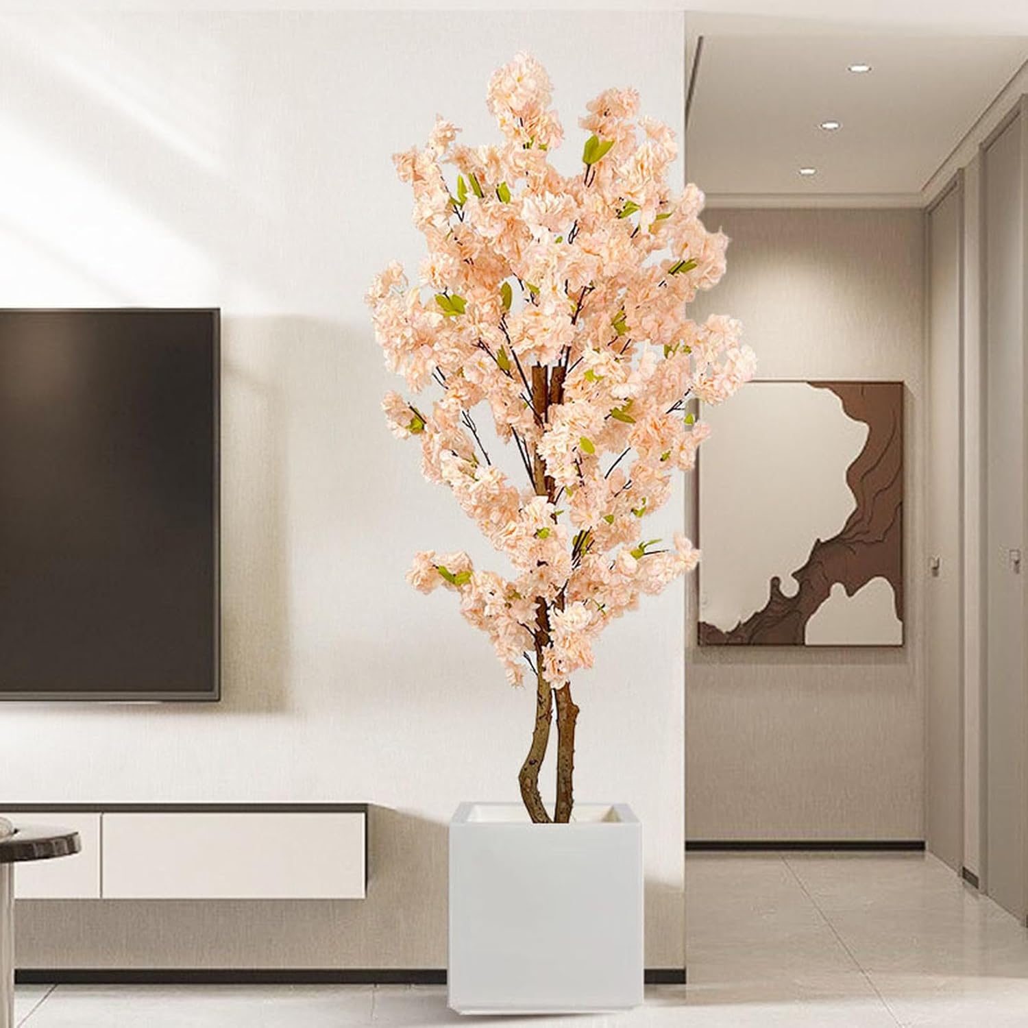 人工あずま屋 人工 観葉草木 まがい物 桜の木 桜 フェイクグリーン 造花 飾り気の無い取り計らう 室内装飾 室内 室外 まがい物草木 人工観葉草木 水やり不必要 枯れない 盆栽草木 黄色 北欧風 造花かざり付ける オフィ