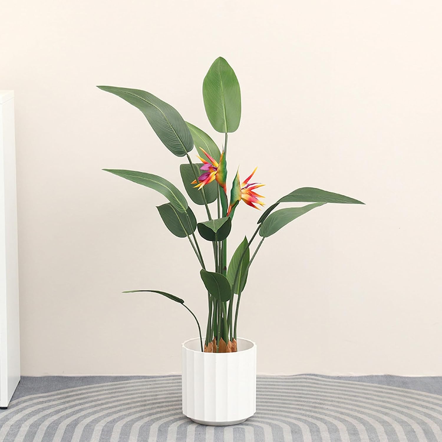 フェイクグリーン 人工観葉草木 120糎 極楽鳥花 ストレリチア 観葉草木 造花 観葉樹 鉢付き添い人 水やり不必要 害虫根こそぎ不必要 鉢植え お取りつくろう飾り気の無い 本当のな枝葉 枝の角度自然調整能力のある 消臭 抗菌 室内 オ