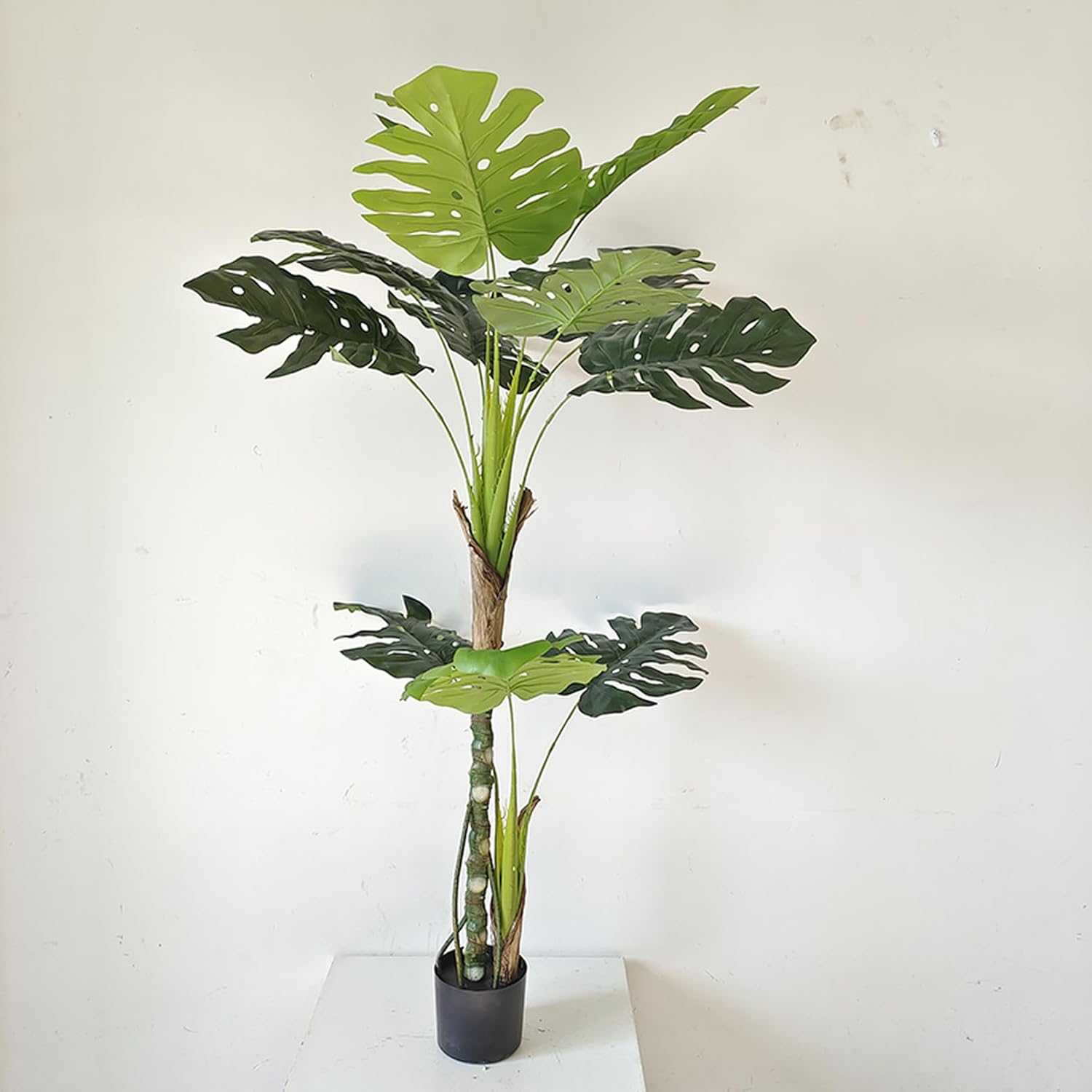 モンステラ ミュレーション草木 造花 屋内室外かざり付ける用 大型 人工観葉草木 フェイクグリーン 軽さ 鉢付き添い人 本物そっくり 枯れない 水やり不必要 虫害の懸念することなし お部屋飾りつけ バス発着場かざり付ける 室内装飾 儀式用 ギ