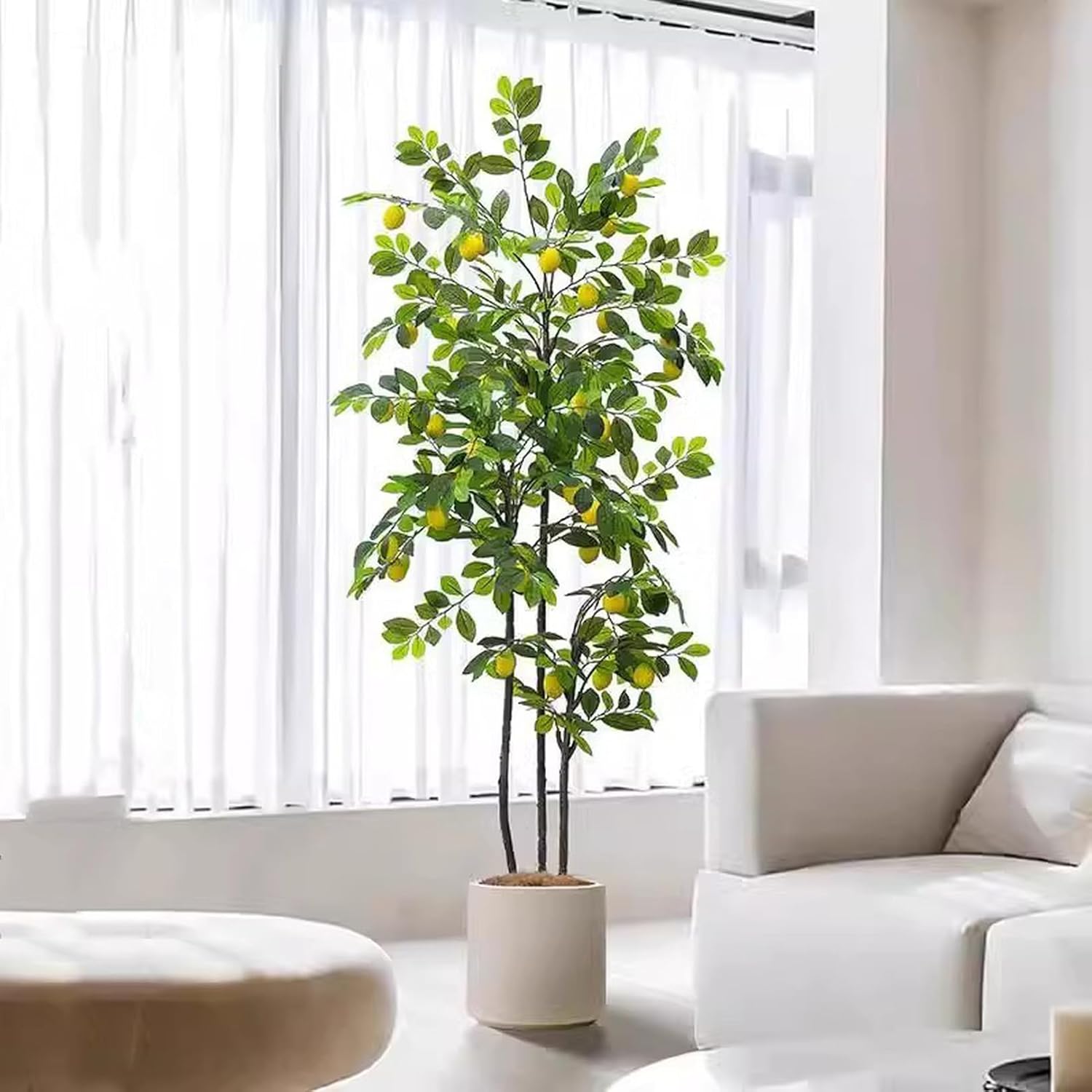 造花 檸檬の木 120糎 人工観葉草木 観葉樹 フェイクグリーン 室内装飾 屋内 リビング 執務室 今めかしい 大きめ 鉢植え 植木 常緑樹 消臭 抗菌 害虫追い出し不必要 お取りつくろう飾り気の無い 水やり不必要