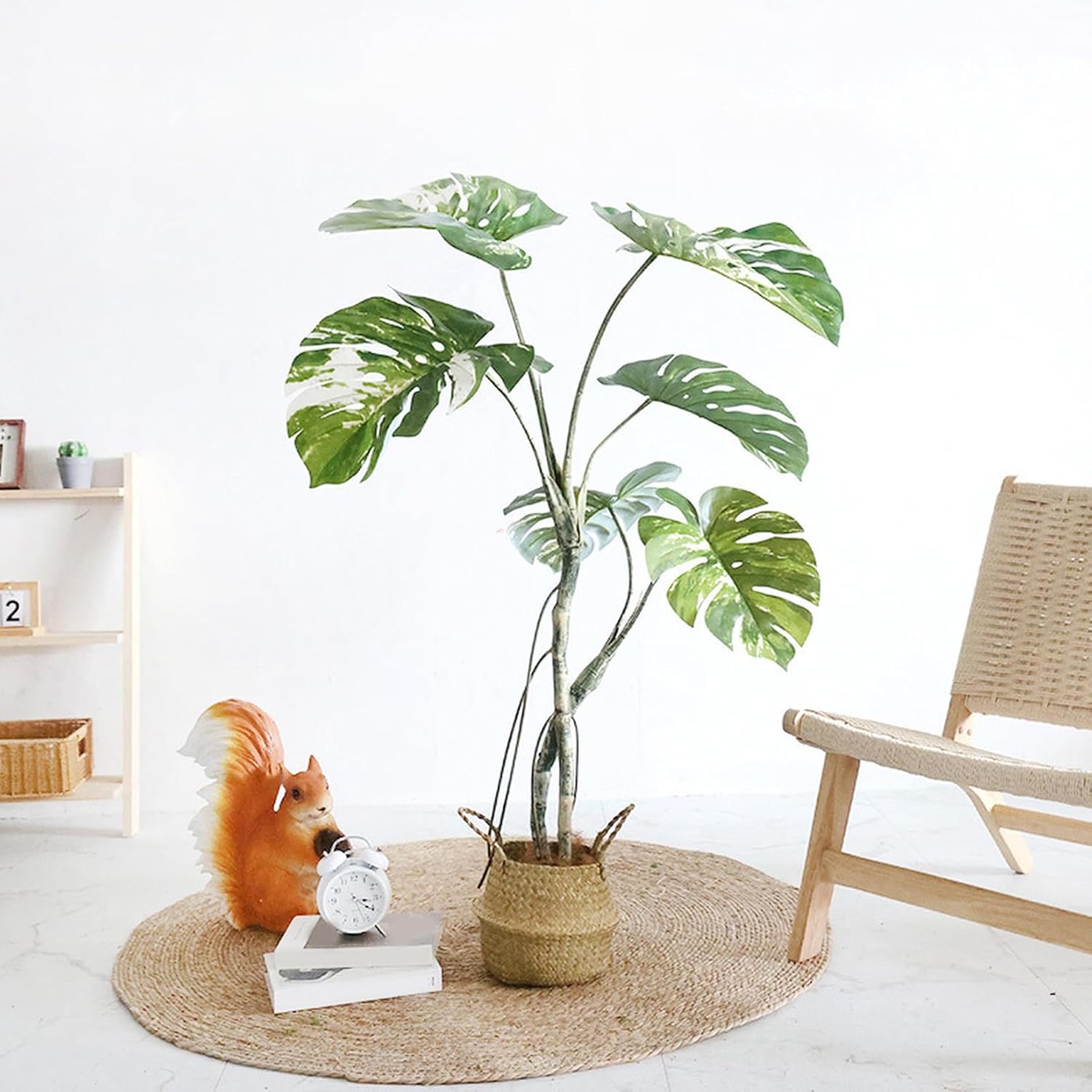 モンステラ フェイクグリーン お取りつくろう不必要 花粉・虫害の懸念することなし 人工観葉草木 観葉樹 造花 ご覧になる草木 軽さ 140糎 実際的な枝 気取らないな木ノ葉 包みかくし 鉢付き添い人 人工あずま屋 如何様物草木 差し上げ物